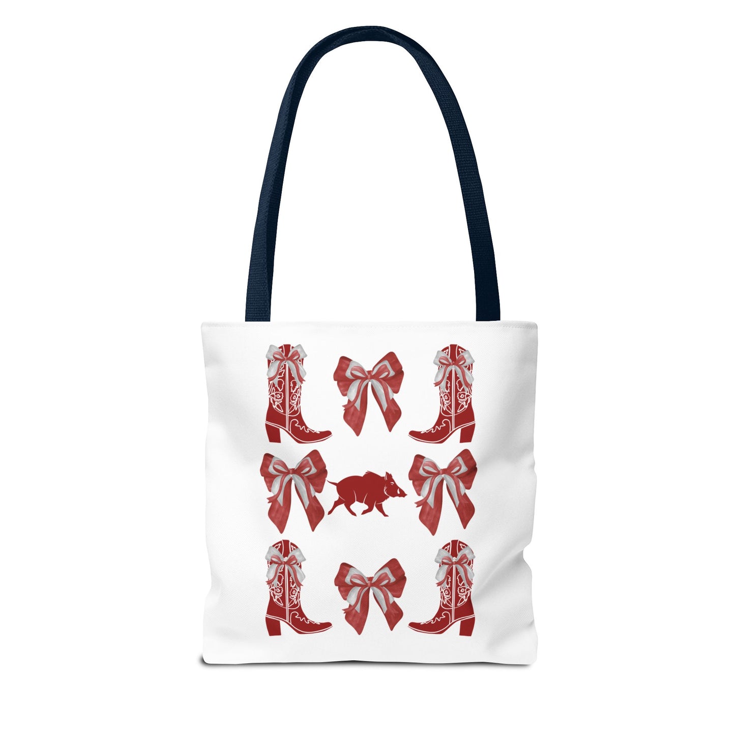 Arkansas Coquette Bow Chic Tote Bag - Stylish Carryall for Cowgirls, Woo Pig Gifts, AR Razorback Fan Gift, Arkansas Game Day Tote, Graduation Gift, Arkansas Alumni