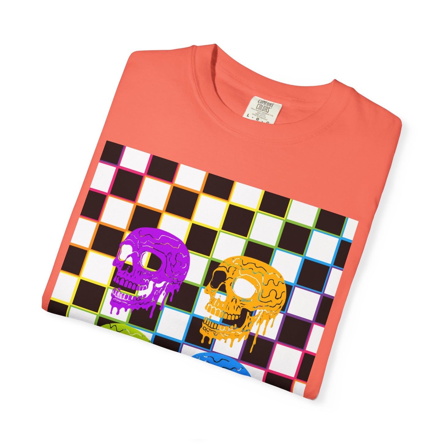 Vibrant Skull Graphic T-Shirt, Unisex Tee, Halloween Outfit, Alternative Fashion, Festival Wear, Casual Street Style
