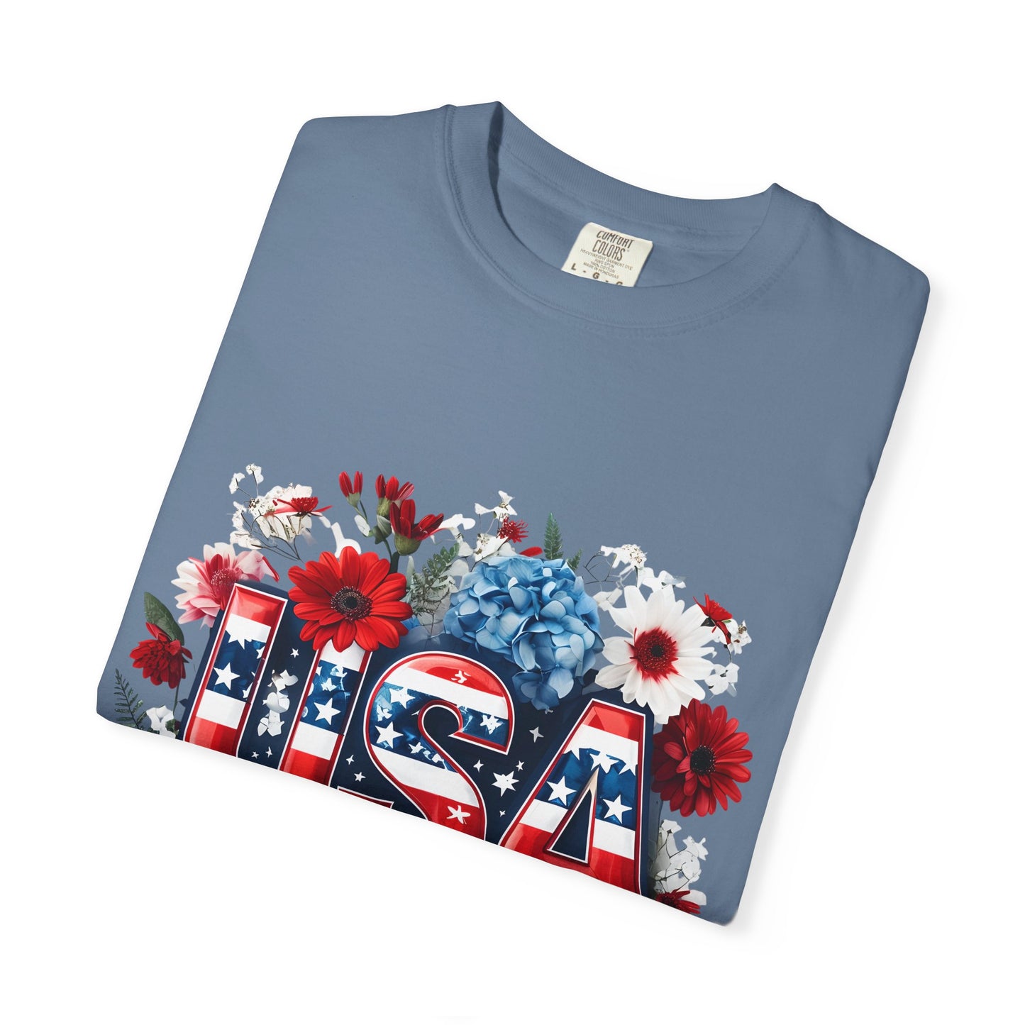 Patriotic Floral USA T-Shirt