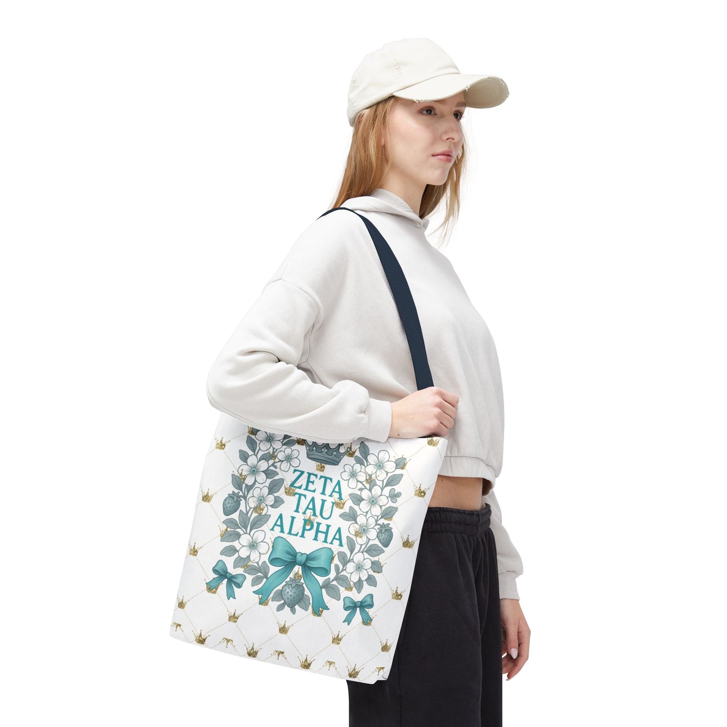 Zeta Tau Alpha Tote Bag | Sorority Bags, Floral Design, Gift for Sisters, Campus Essentials, Personalized Tote