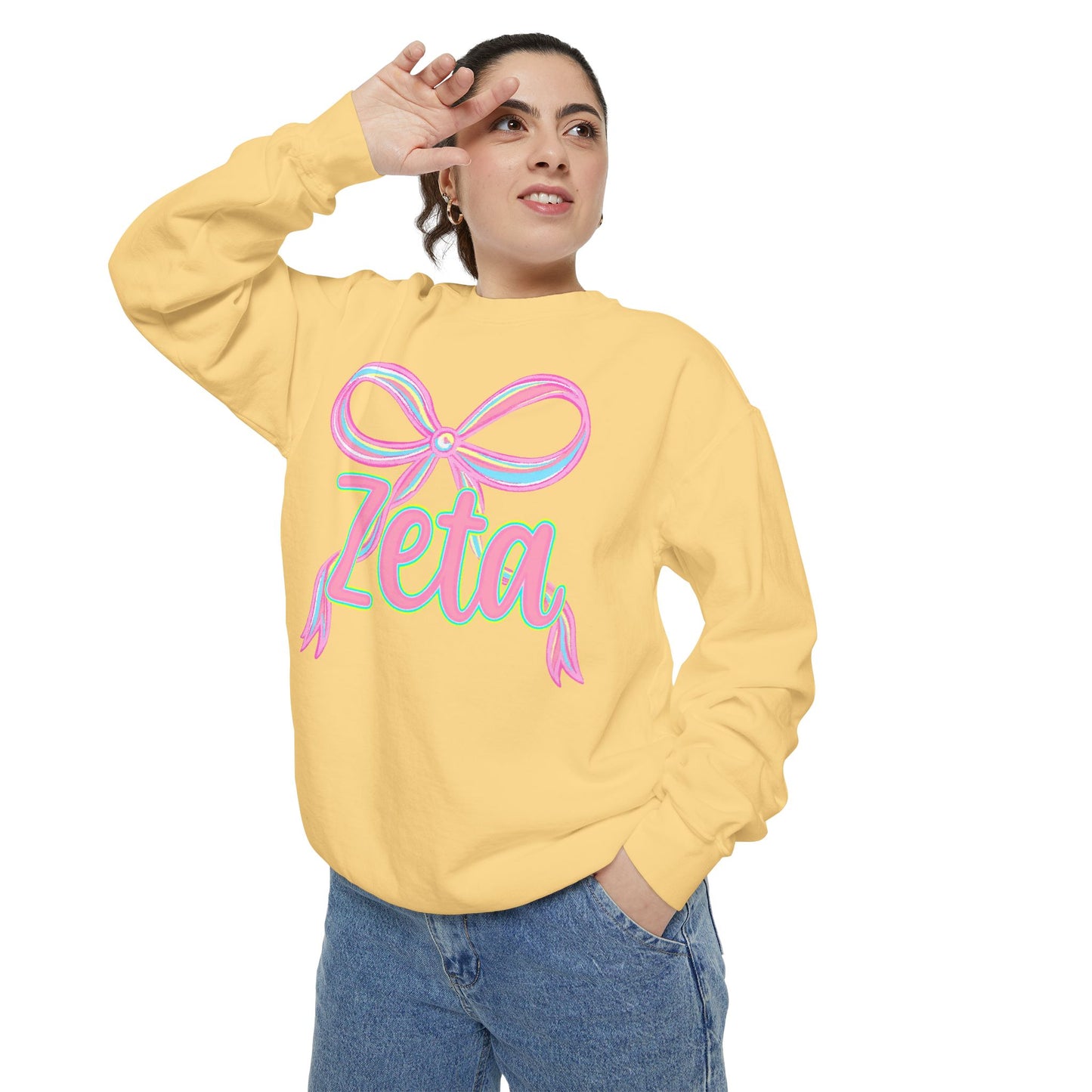 Zeta Graphic Sweatshirt, Cozy Fashion, Gift for Sorority Sisters, Cute Casual Wear, College Apparel, Unisex Outfit