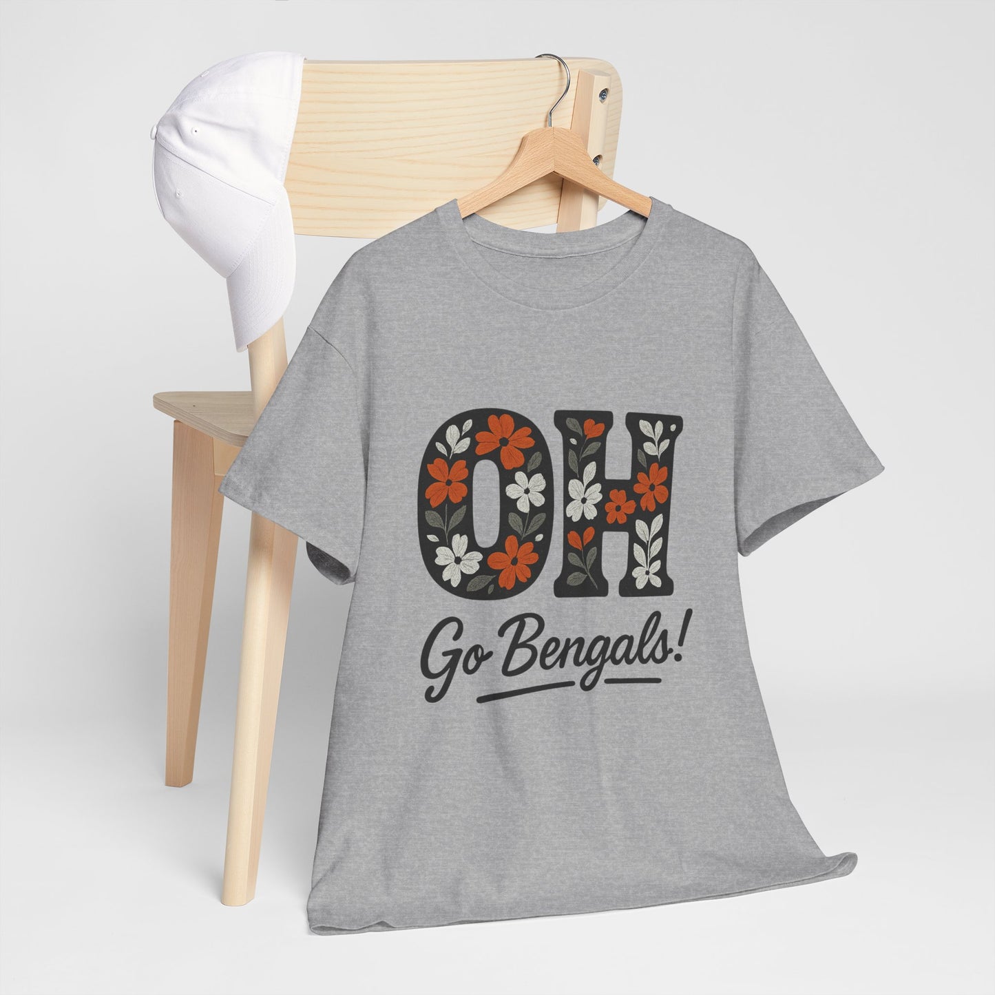 Bengals Floral Tee - Unisex Heavy Cotton