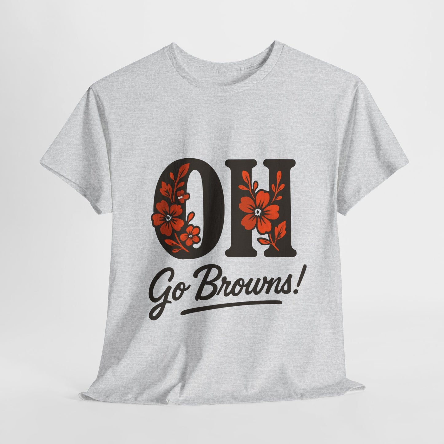 OH Go Browns Floral Unisex Tee, Fan Apparel, Game Day Shirt, Casual Wear, Gift for Sports Lovers
