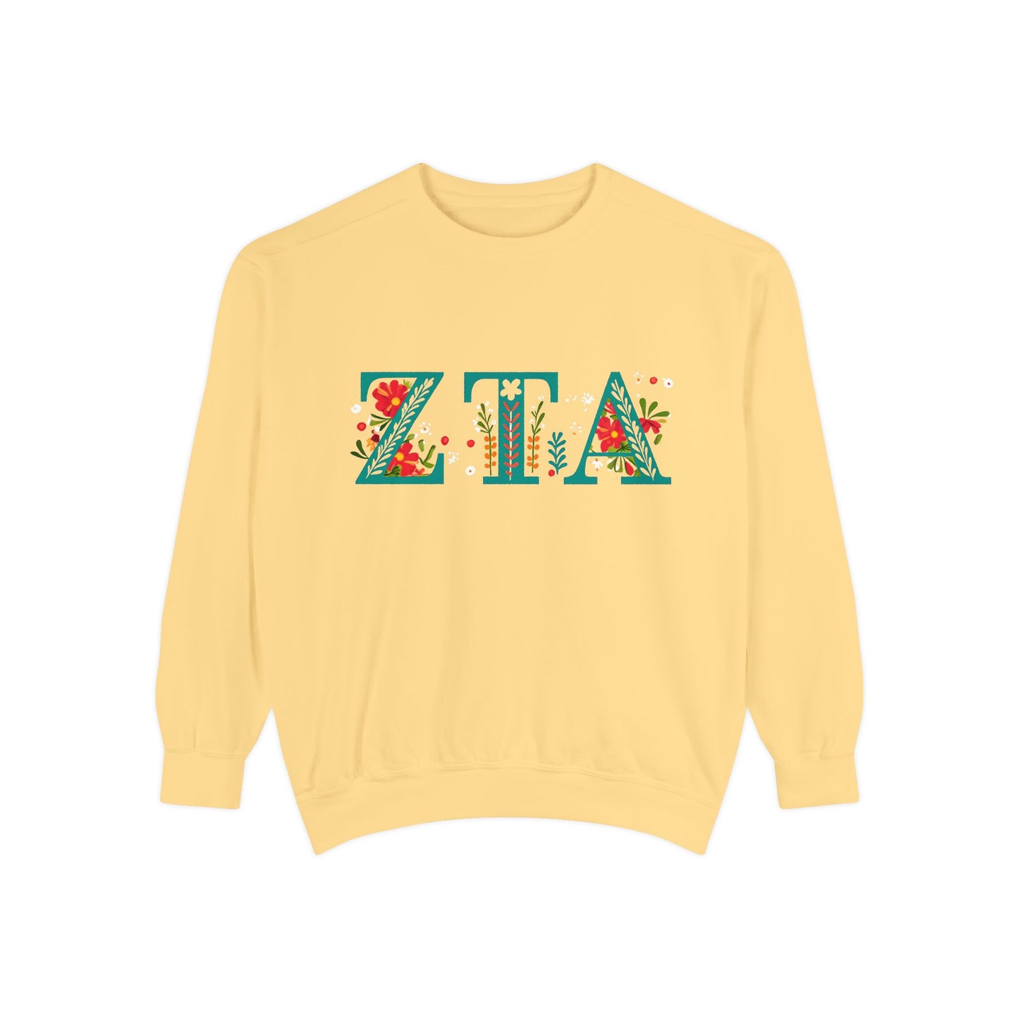 Floral ZTA Unisex Sweatshirt - Cozy Sweater for Sorority Sisters, Perfect Gift, Casual Wear, Spring Outfits, College Apparel