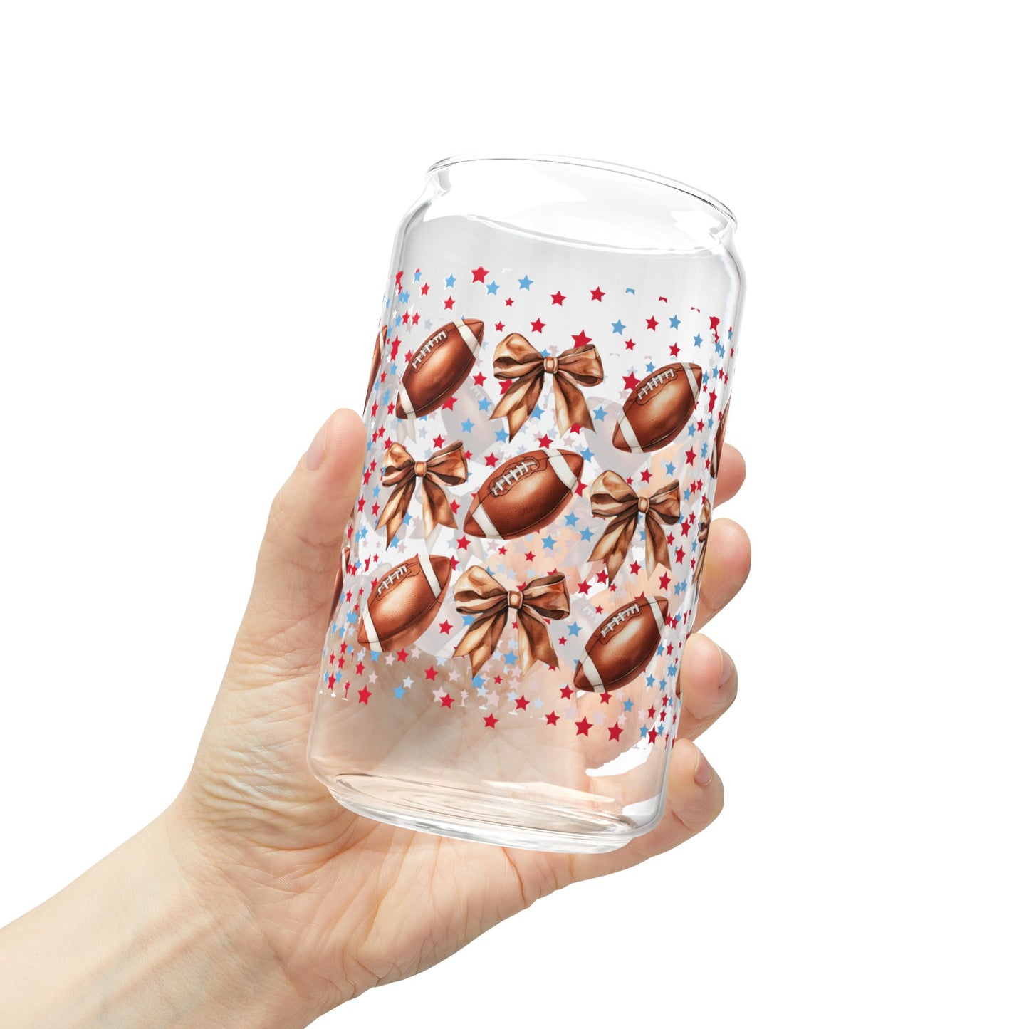 Football-Themed Sipper Glass, 16oz | Perfect for Game Day, Sports Parties, Tailgating, & Outdoor Events
