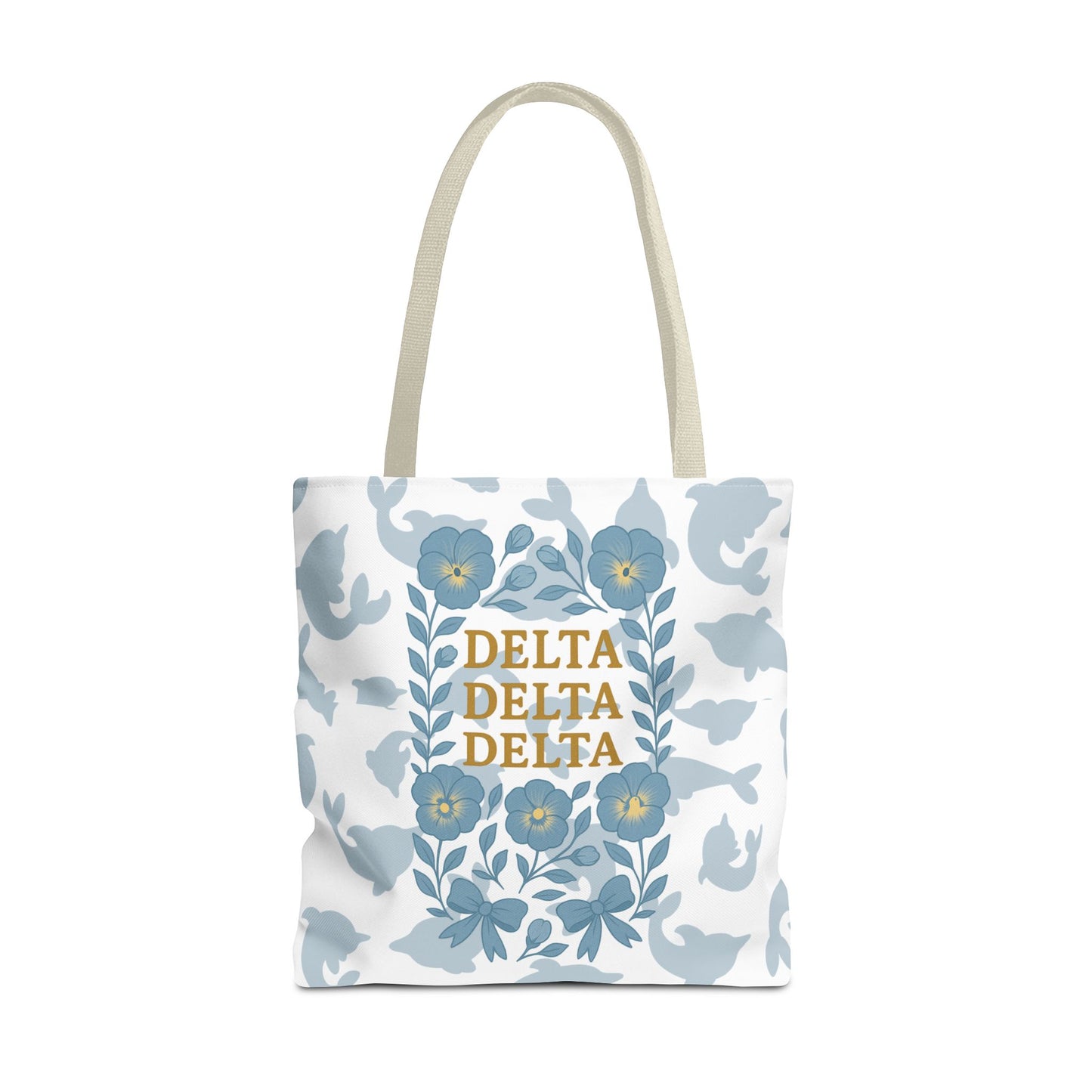 Delta Delta Delta Floral Tote Bag | Sorority Gift | Reusable Shopping Bag | Summer Accessory | Eco-Friendly Bag | Stylish Storage