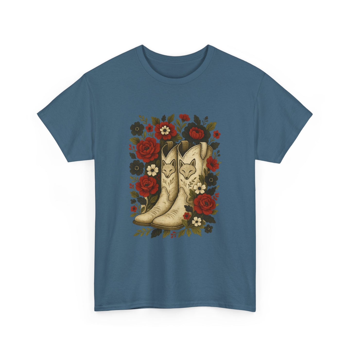 AR State Red Wolves Vintage Floral Cowboy Boots Tee