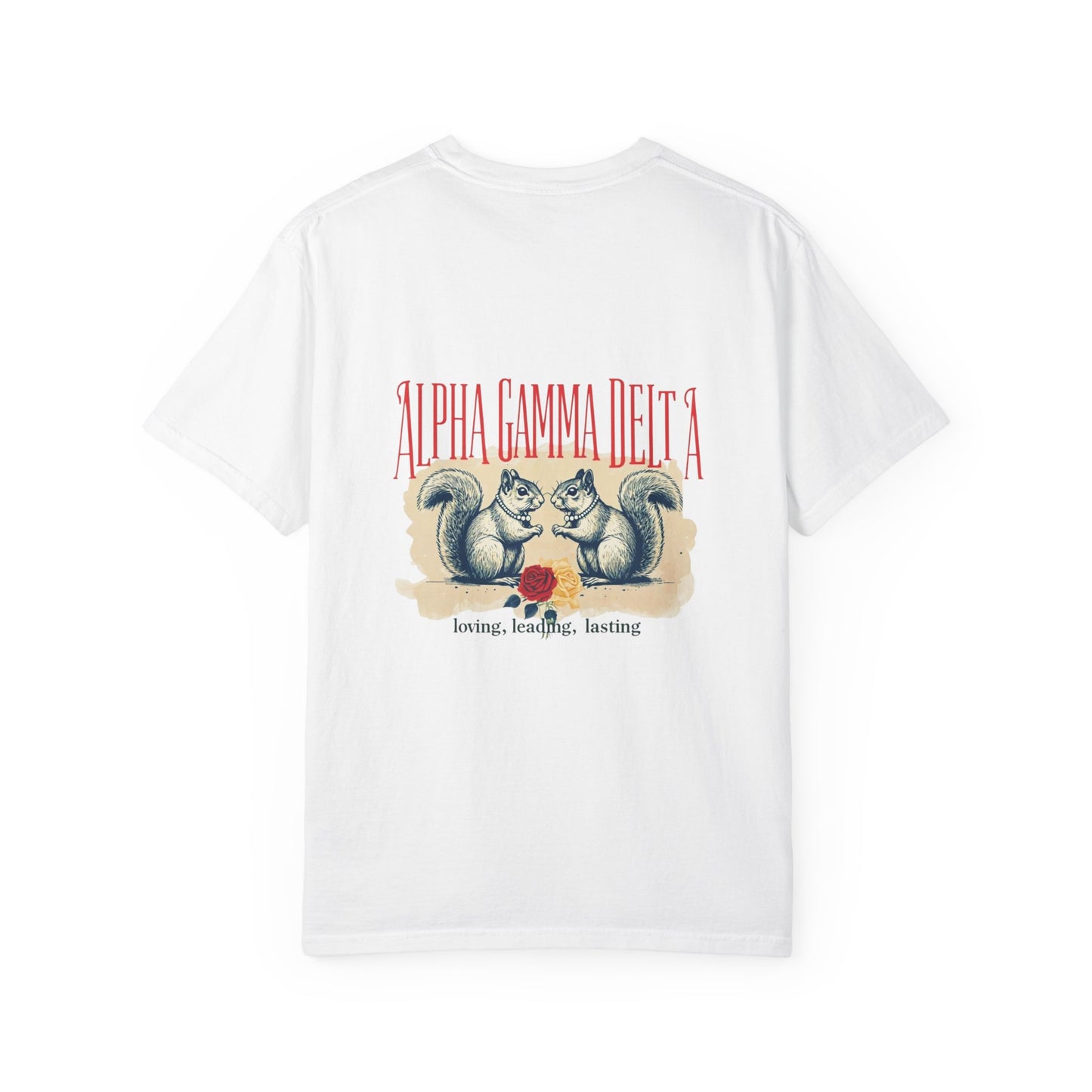 AGD Charming Sorority T-Shirt, Squirrel Design, Unisex Apparel, Perfect Gift, Casual Wear, College Life, Greek Life, Fraternity Events