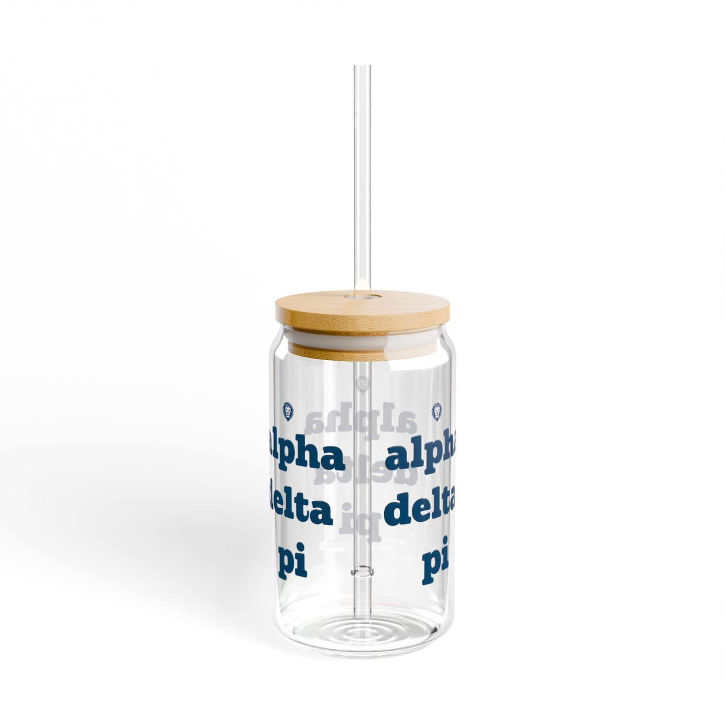 ADPi Custom Sipper Glass, 16oz - Alpha Delta Pi Drinkware, Perfect for Sorority Gifts, Graduation, Parties, Celebrations, Eco-Friendly
