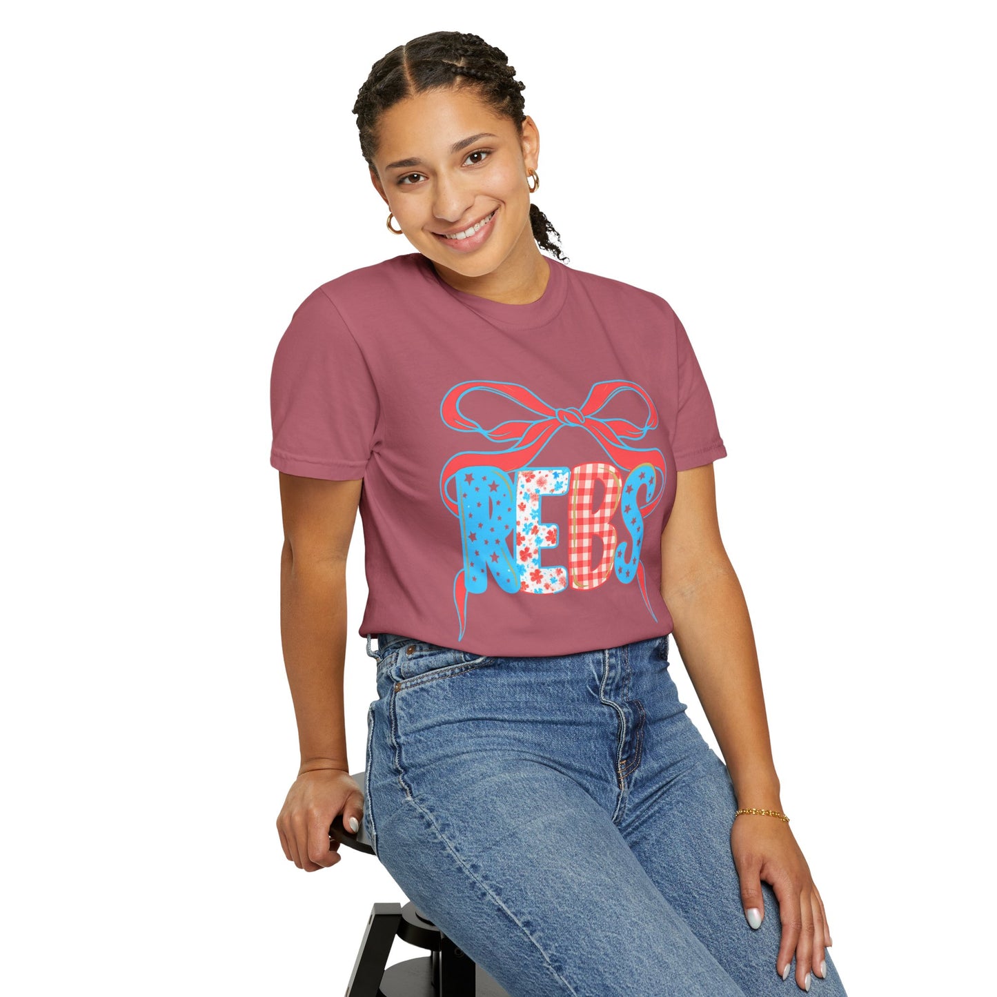 MS Rebs Floral Patriotic T-Shirt
