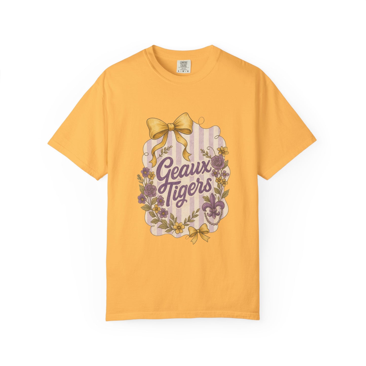 Geaux Tigers Floral T-Shirt, Unisex Casual Tee, Game Day Apparel, Spring Outfit, LSU Fan Gear