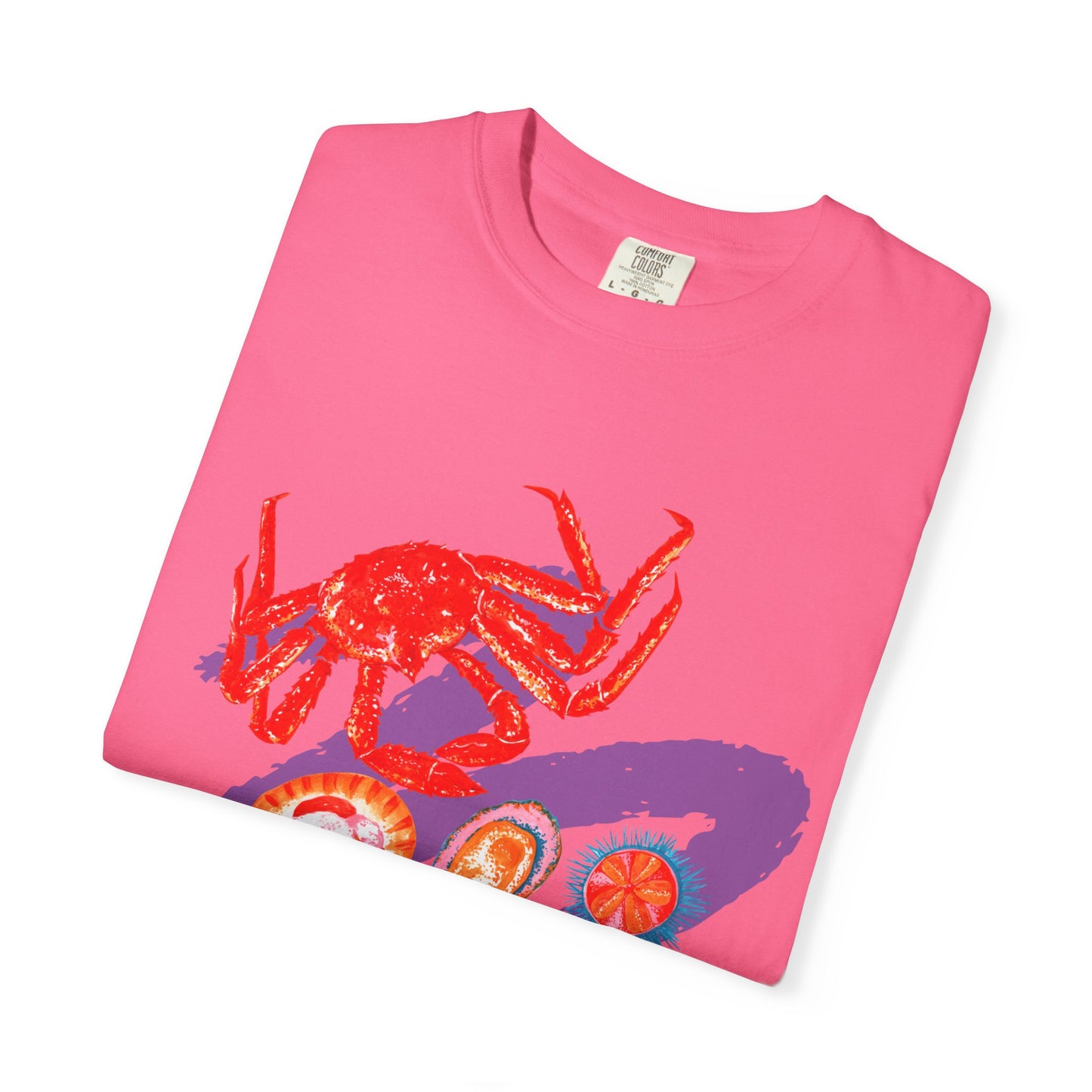 Comfort Colors Vibrant Seafood T-Shirt, French Coastal Tee, Distressed Shirt, Oversized Coquette Aesthetic, Nautical Style