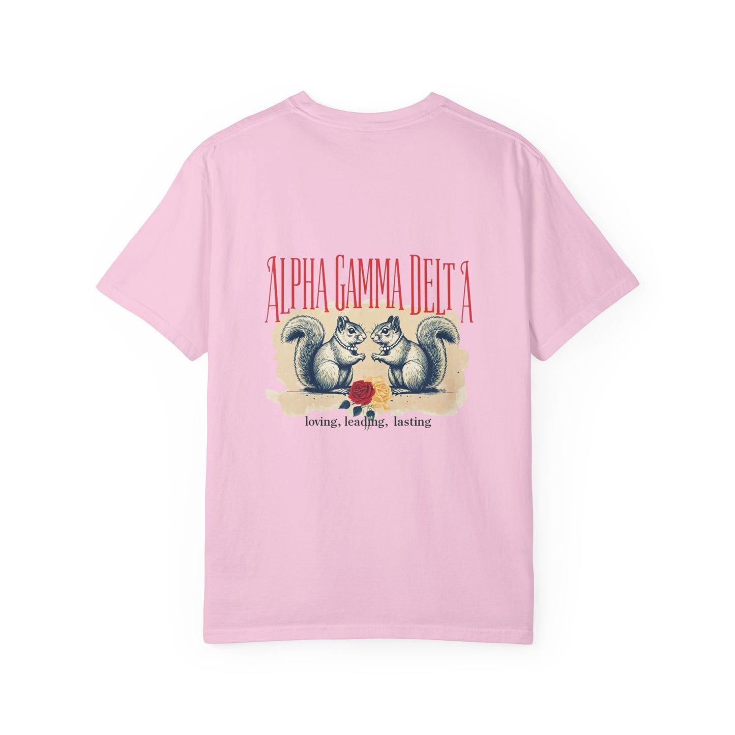AGD Charming Sorority T-Shirt, Squirrel Design, Unisex Apparel, Perfect Gift, Casual Wear, College Life, Greek Life, Fraternity Events