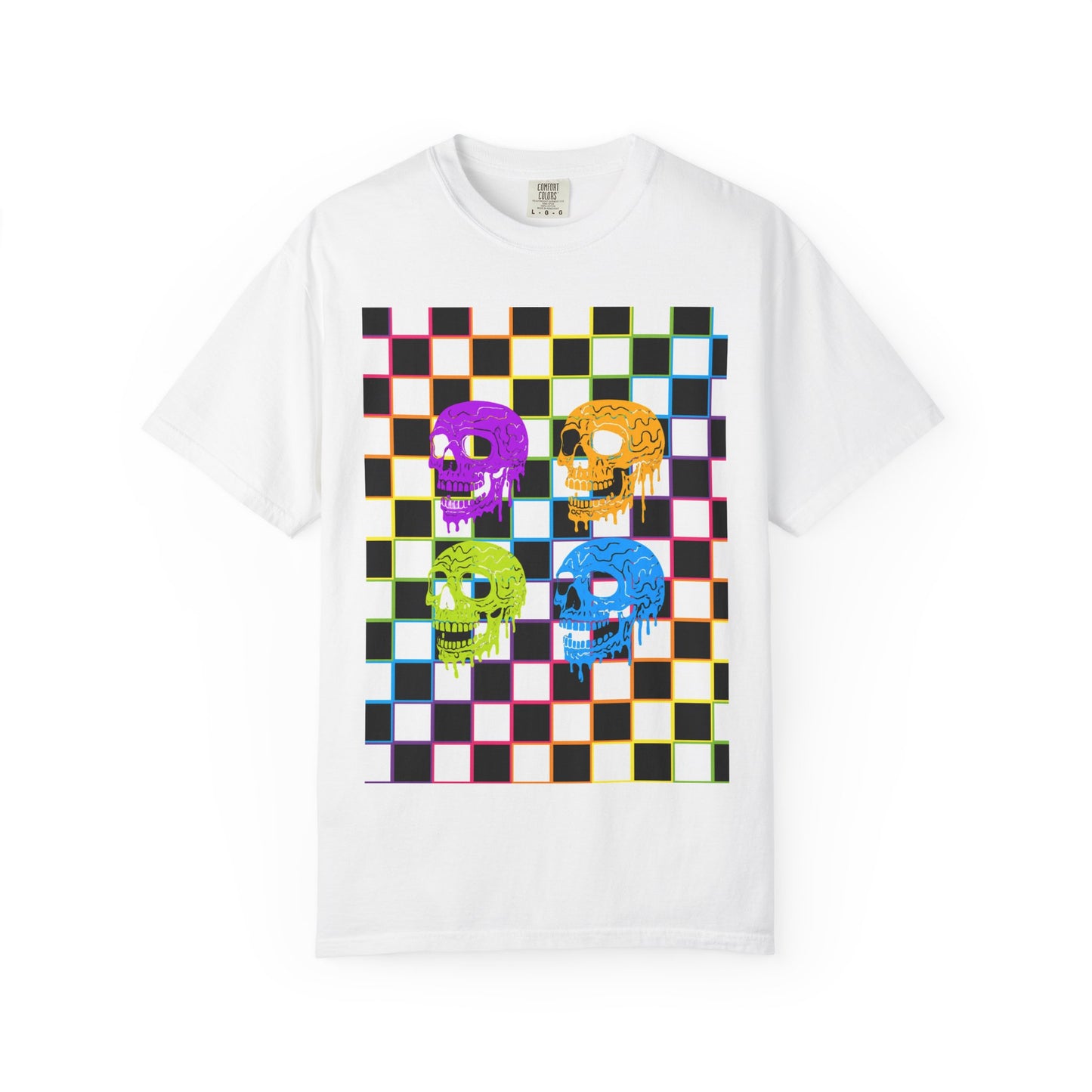 Vibrant Skull Graphic T-Shirt, Unisex Tee, Halloween Outfit, Alternative Fashion, Festival Wear, Casual Street Style