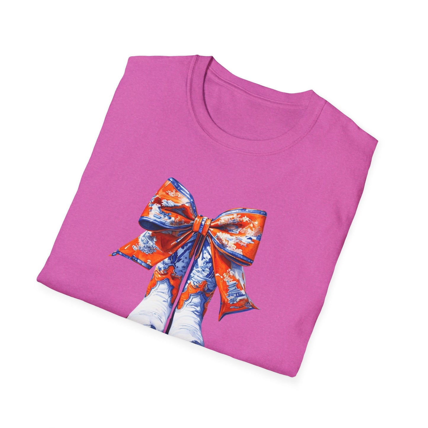 AU Coquette Boot Bow Cheerful Unisex T-Shirt with Bow Design - Perfect for Game Day, Sports Fans, Birthdays, and Casual Wear, Go Tigers!