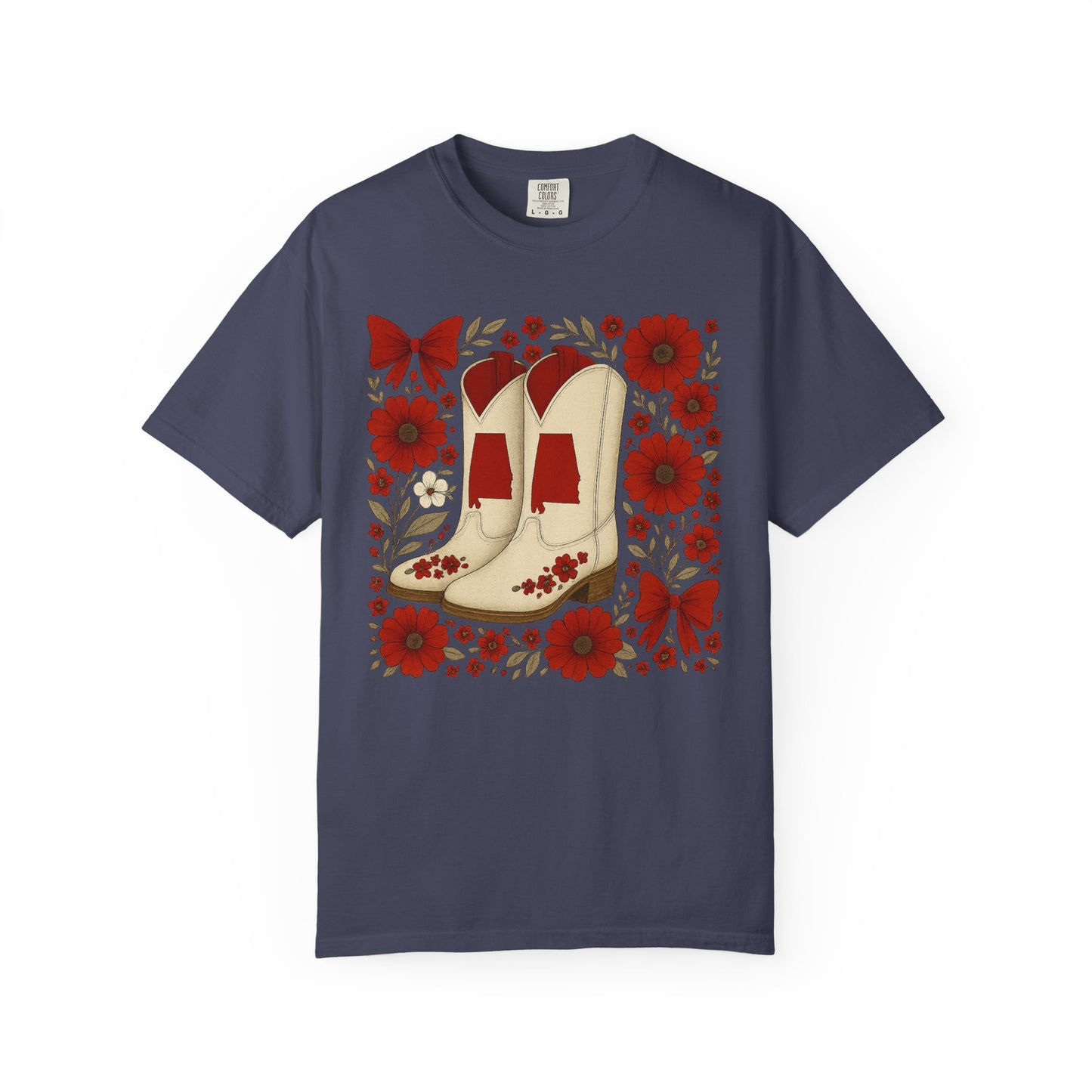 Vintage Cowboy Boots Floral Unisex T-shirt - Alabama Fan, Bama Game Day