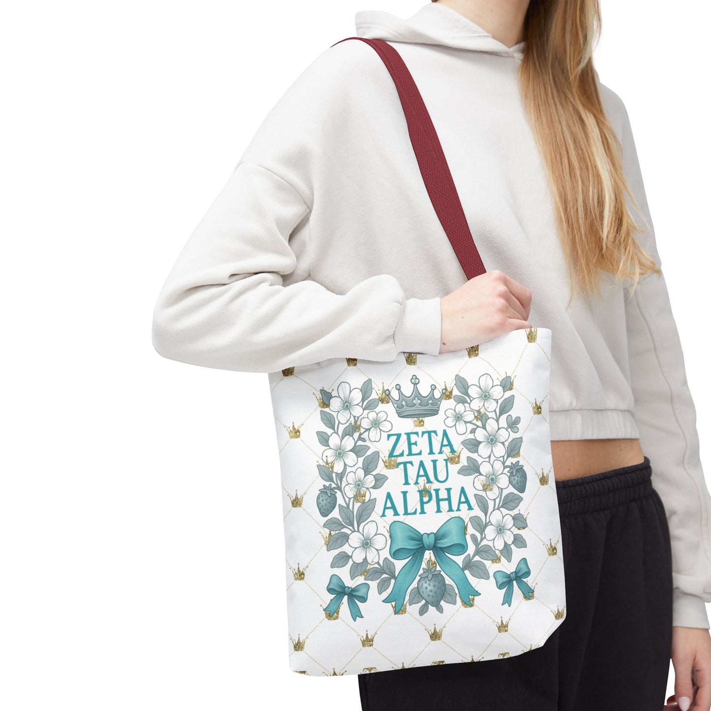 Zeta Tau Alpha Tote Bag | Sorority Bags, Floral Design, Gift for Sisters, Campus Essentials, Personalized Tote