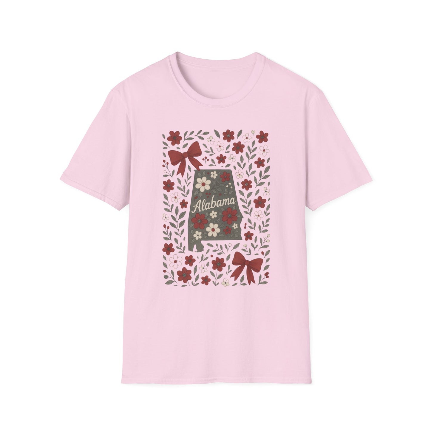 Alabama Floral Unisex T-Shirt, Southern Pride Shirt, Gift for Her, Travel Tee, Spring Apparel