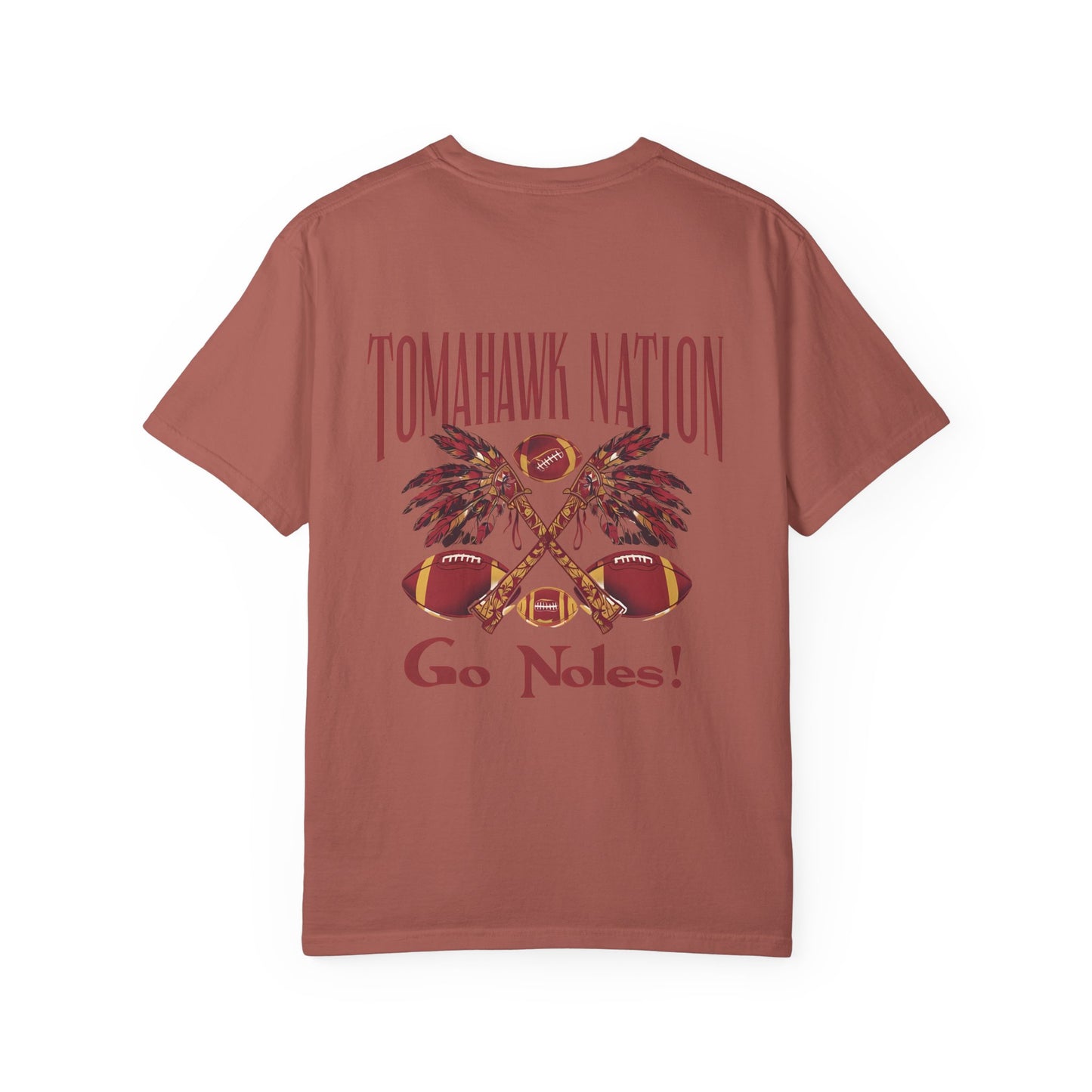 Tomahawk Nation T-Shirt, Unisex College Football Tees, Garment-Dyed Fan Apparel, Go Noles Spirit Wear, Game Day Outfit