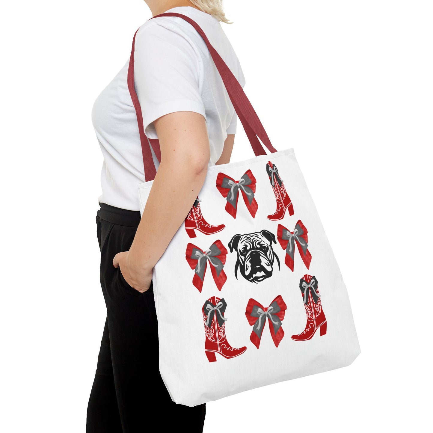 UGA Bulldogs Coquette Bow Tote Bag
