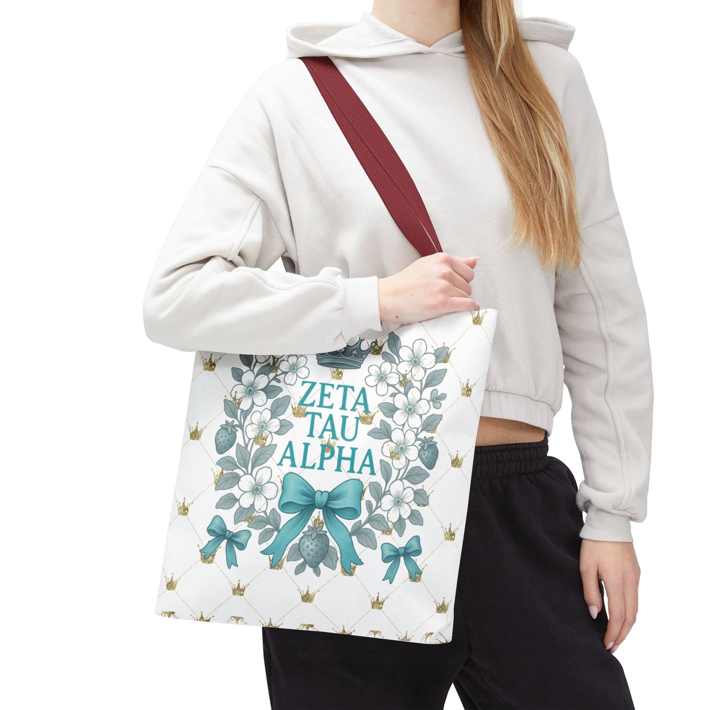 Zeta Tau Alpha Tote Bag | Sorority Bags, Floral Design, Gift for Sisters, Campus Essentials, Personalized Tote