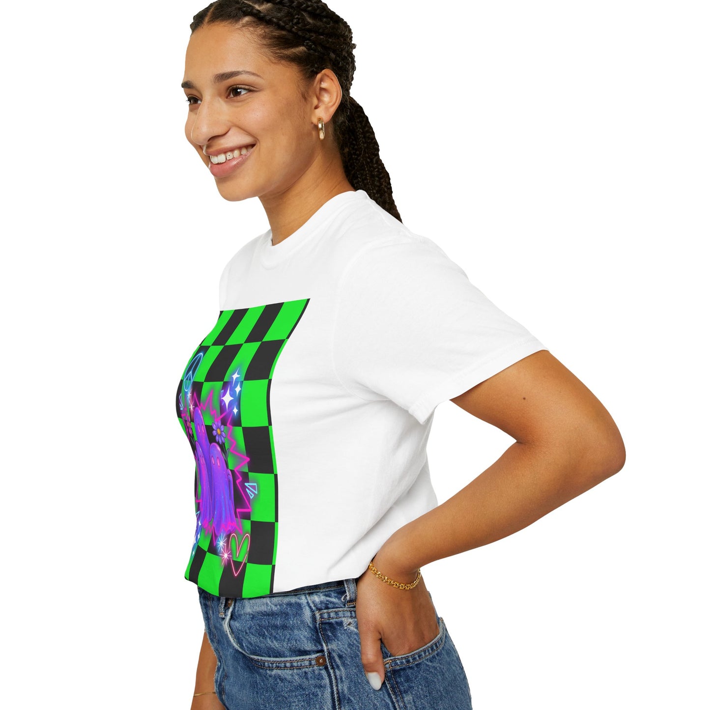 Vibrant Ghost Graphic Tee, Unisex T-shirt, Retro Vibe Shirt, Perfect for Halloween, Party Wear, Casual Style, Unique Gift