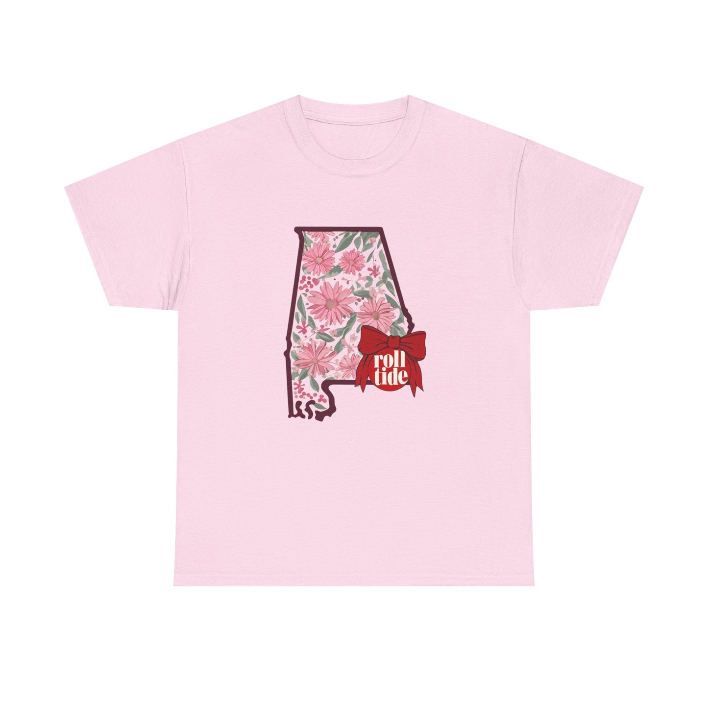 Floral Alabama Tee - Roll Tide Unisex Heavy Cotton T-Shirt, Casual Wear, Game Day Outfit, College Apparel, Southern Pride
