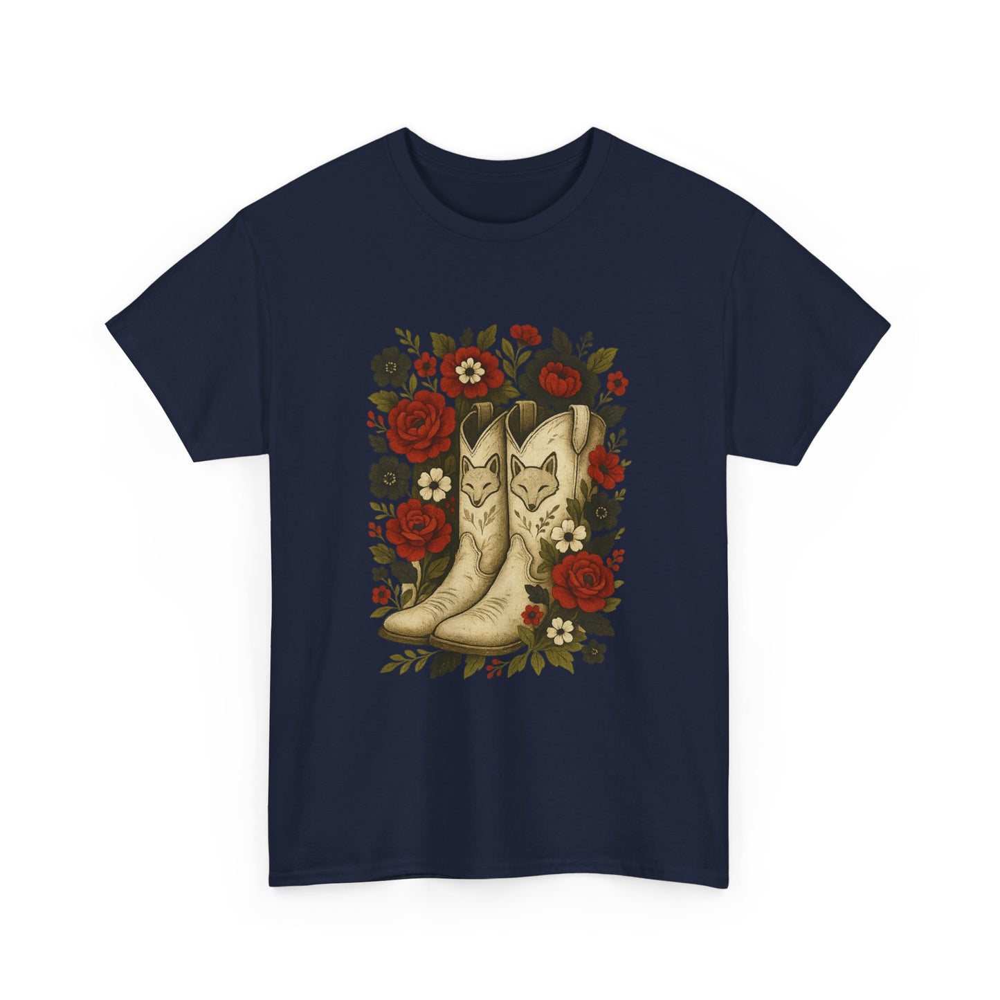 AR State Red Wolves Vintage Floral Cowboy Boots Tee