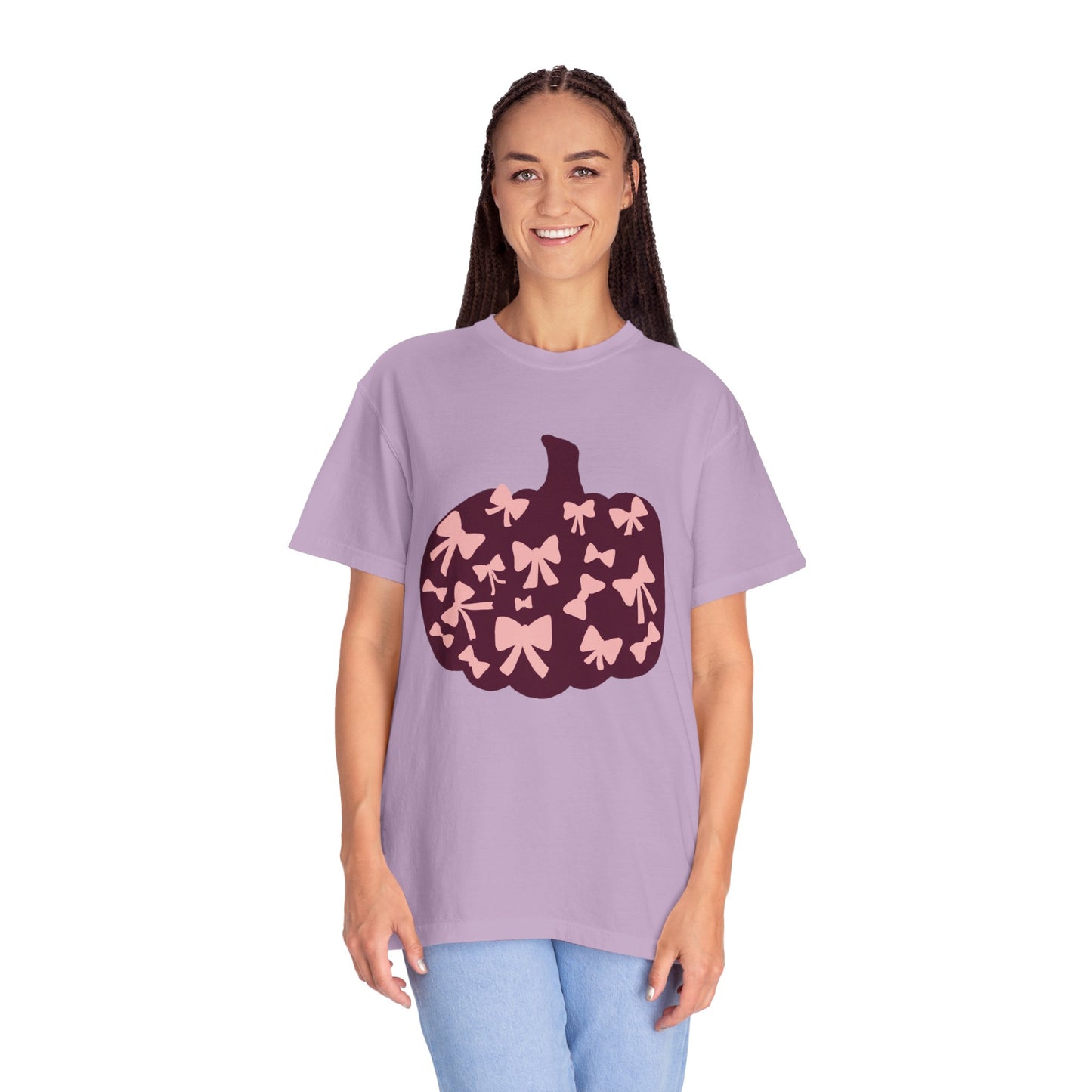 Pumpkin Bow Graphic Tee | Unisex Fall T-Shirt, Halloween Top, Cute Autumn Shirt, Gift for Her, Festival Wear