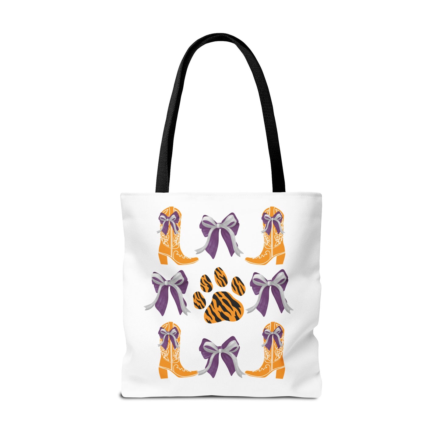 SC Clemson Coquette Bow Tiger Print Tote Bag, Go Tigers, SC Game Day, Clemson, SC, College Student Gift, Graduation Gift, SC Tigers Fan, Clemson Alumni