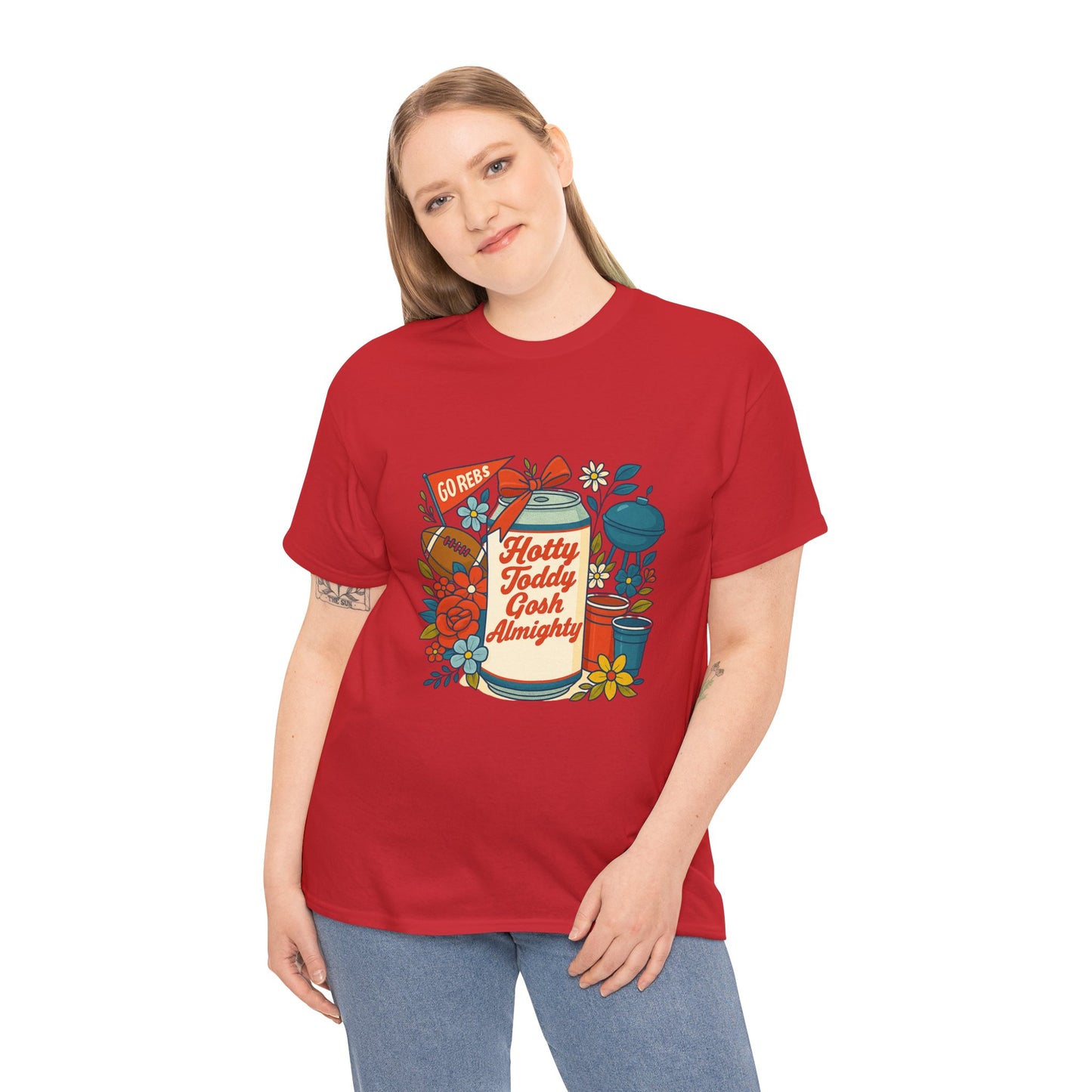 Hotty Toddy Heavy Cotton Tee - Unisex Graphic T-Shirt, Casual Wear, College Apparel, Gift for Students, Spring Break Fashion