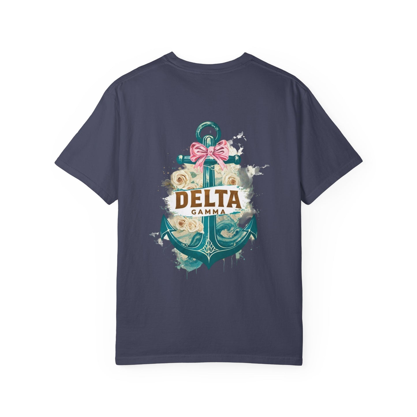Delta Gamma Unisex Garment-Dyed T-Shirt, Sorority Pride Shirt, Nautical Design Tee, Perfect for Recruitment and Celebrations, Gift Idea