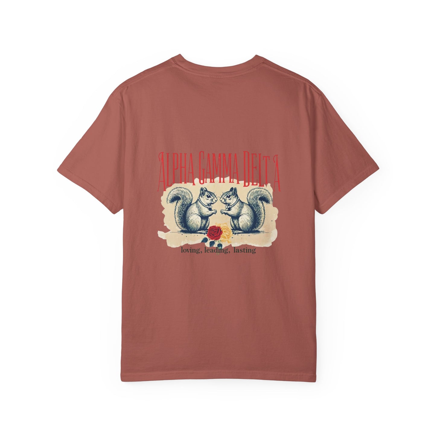 AGD Charming Sorority T-Shirt, Squirrel Design, Unisex Apparel, Perfect Gift, Casual Wear, College Life, Greek Life, Fraternity Events