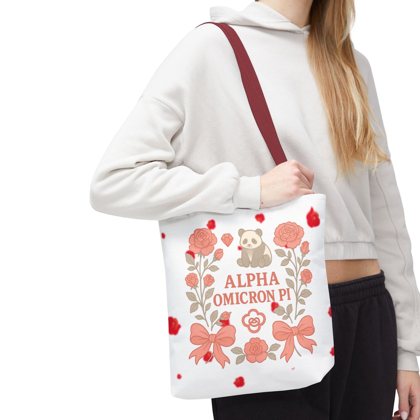 Floral Alpha Omicron Pi Tote Bag, Sorority Tote, Gift for Sisters, College Bag, Cute Everyday Tote