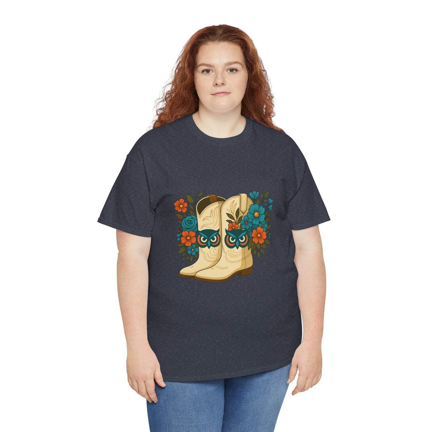 Floral Cowboy Boots Tee, Perfect for Country Music Lovers, Western Style Gift, Casual Outfit, Boho Fashion, Farmhouse Decor