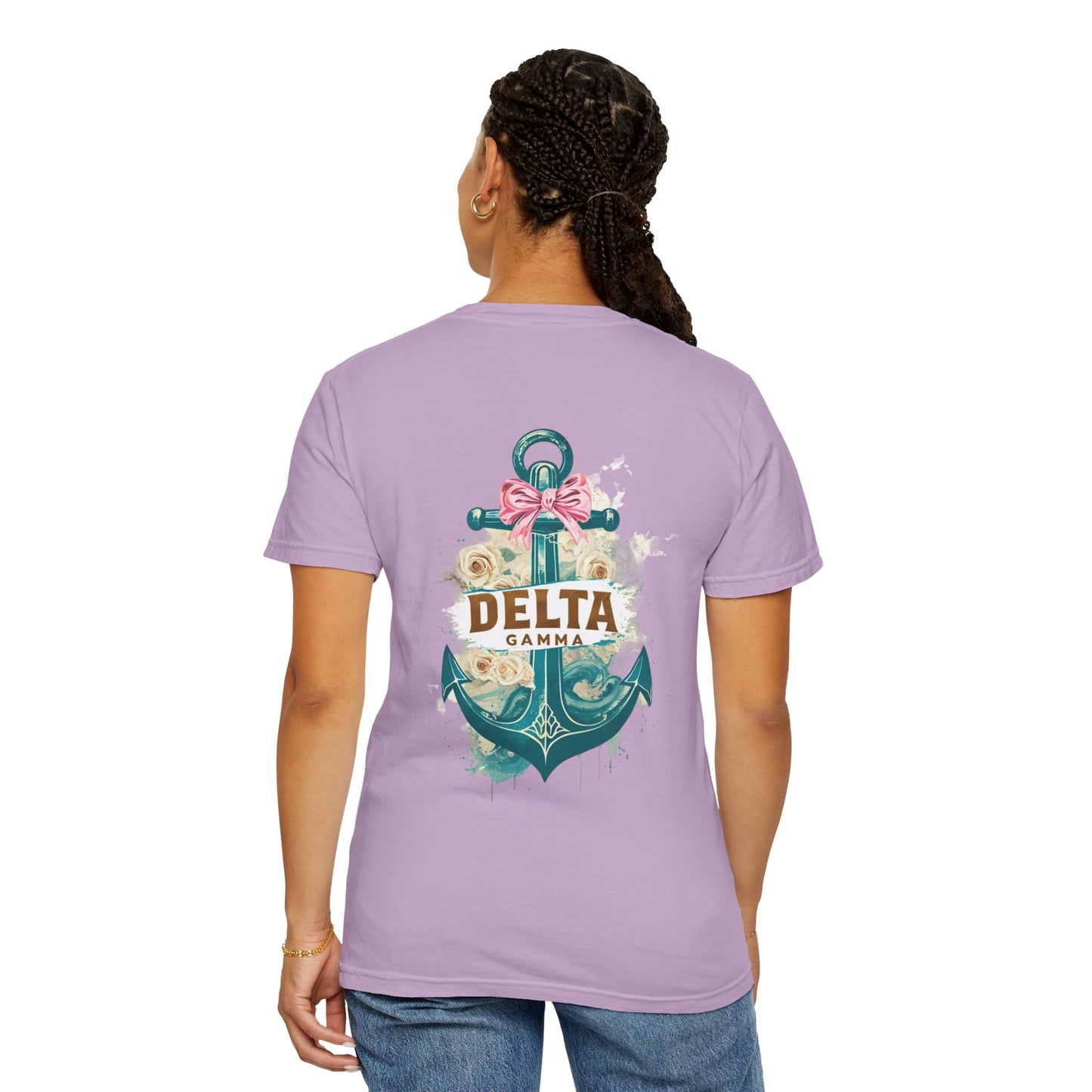 Delta Gamma Unisex Garment-Dyed T-Shirt, Sorority Pride Shirt, Nautical Design Tee, Perfect for Recruitment and Celebrations, Gift Idea