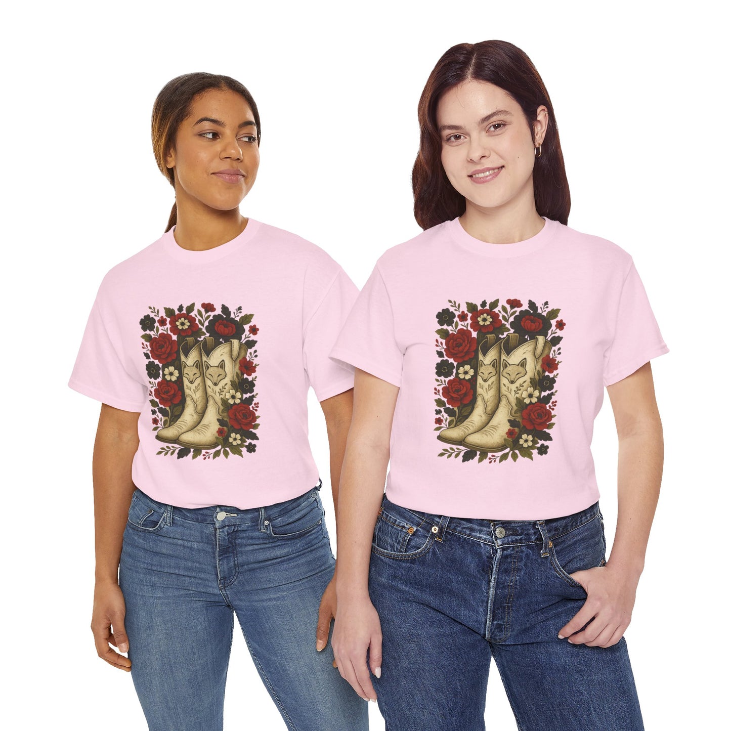 AR State Red Wolves Vintage Floral Cowboy Boots Tee