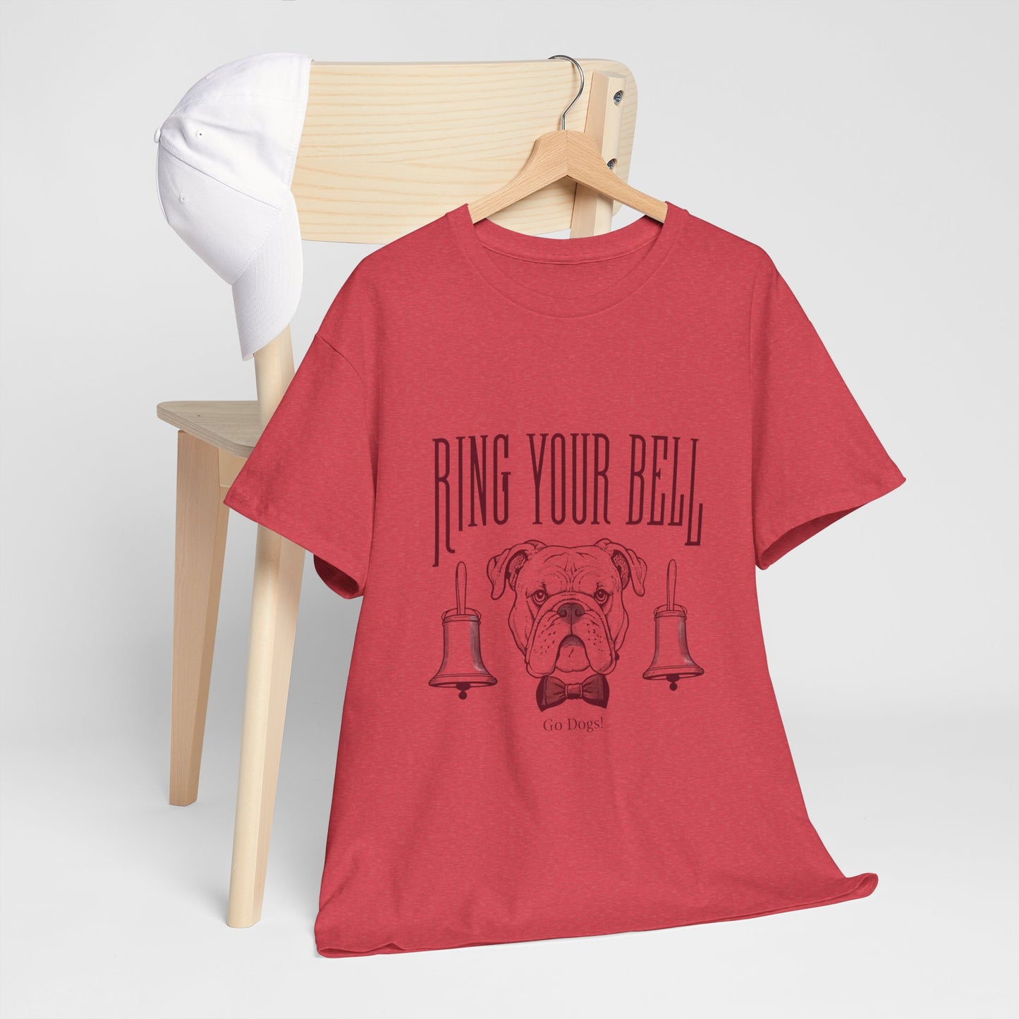 Dog Lover's Unisex Heavy Cotton Tee | 'Ring Your Bell' Shirt, Bulldog Tee, Pet Owner Gift, Funny Dog Apparel, Casual Wear