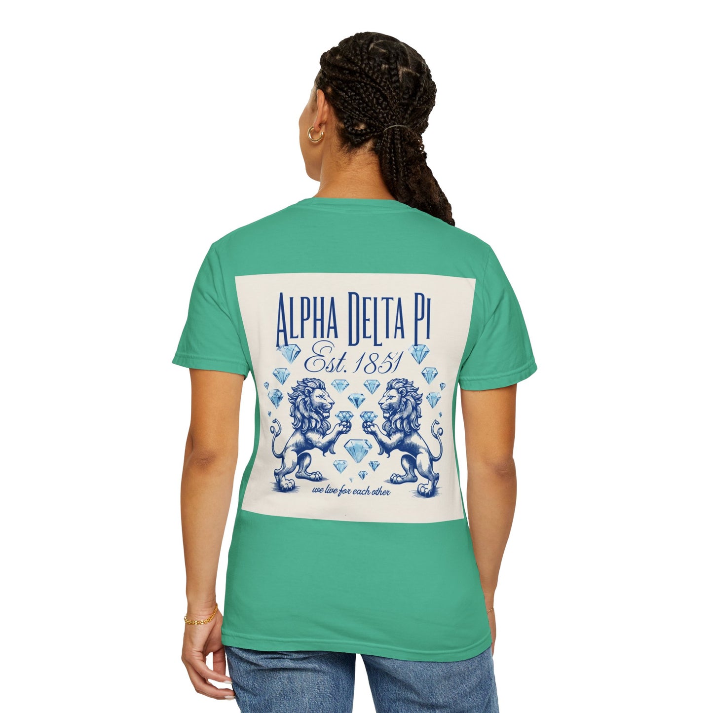 Alpha Delta Pi T-Shirt, Sorority Shirt, College Apparel, Greek Life Gift, Unisex Garment-Dyed Tee