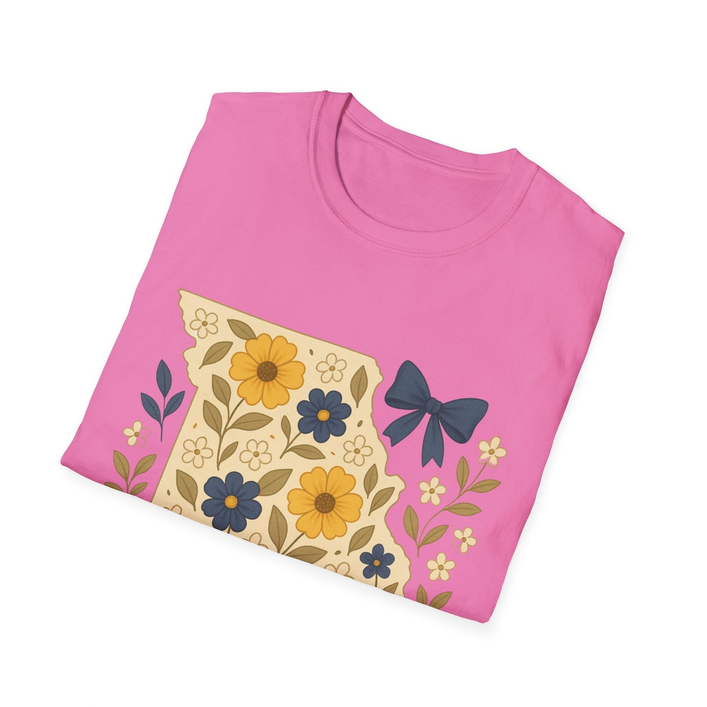 Missouri Floral Unisex T-Shirt, Softstyle Tee, Gift for Her, Spring Fashion, Casual Wear, Personalized Shirt, Eco-Friendly Apparel