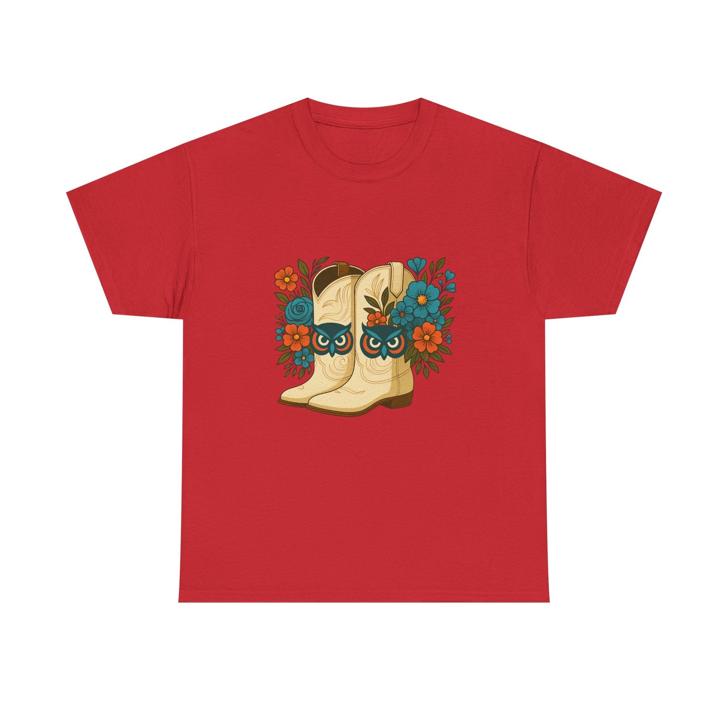 Floral Cowboy Boots Tee, Perfect for Country Music Lovers, Western Style Gift, Casual Outfit, Boho Fashion, Farmhouse Decor
