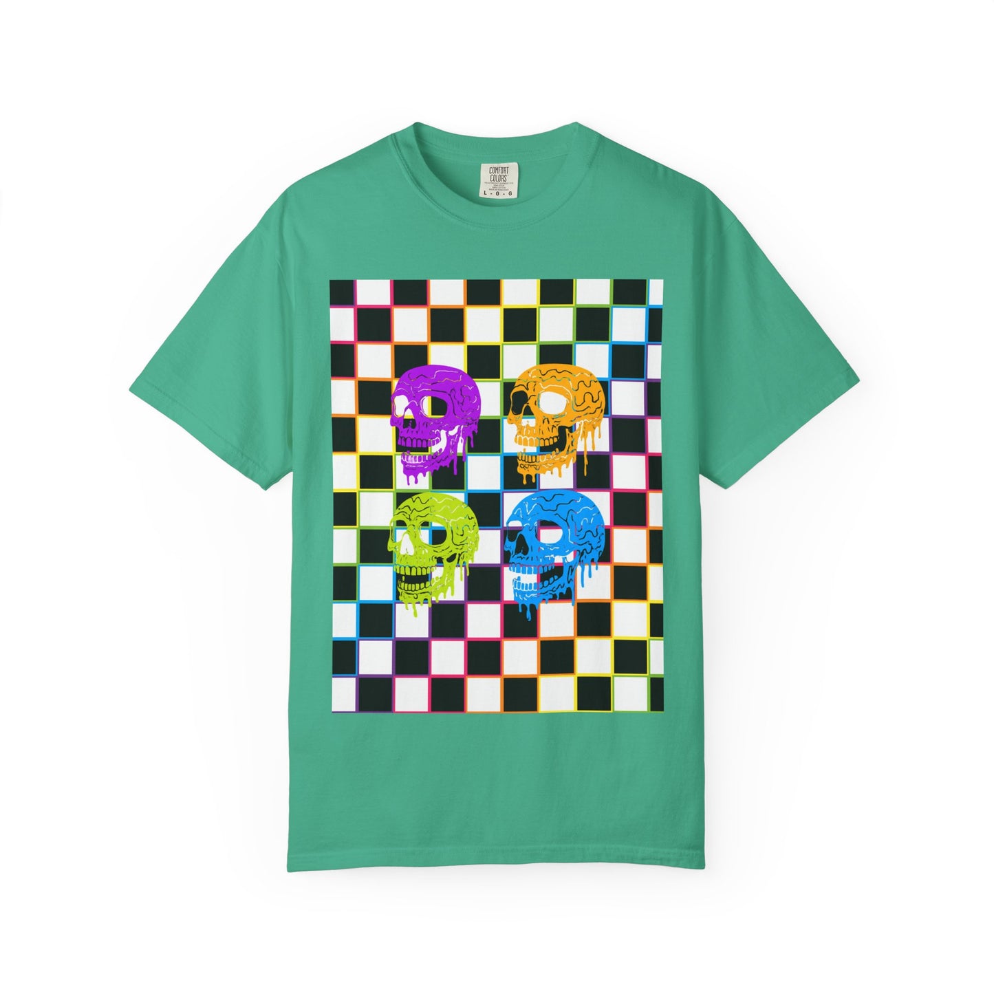Vibrant Skull Graphic T-Shirt, Unisex Tee, Halloween Outfit, Alternative Fashion, Festival Wear, Casual Street Style