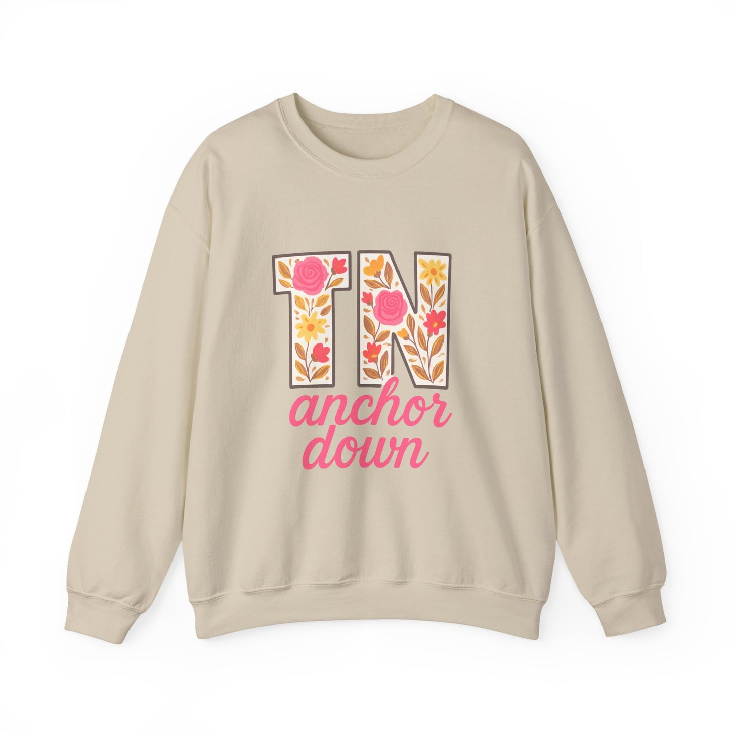 Cozy Floral Crewneck Sweatshirt with TN Design, Cute Gifts for Tennessee Fans, Casual Fall Wear, Perfect for Holidays & Gatherings