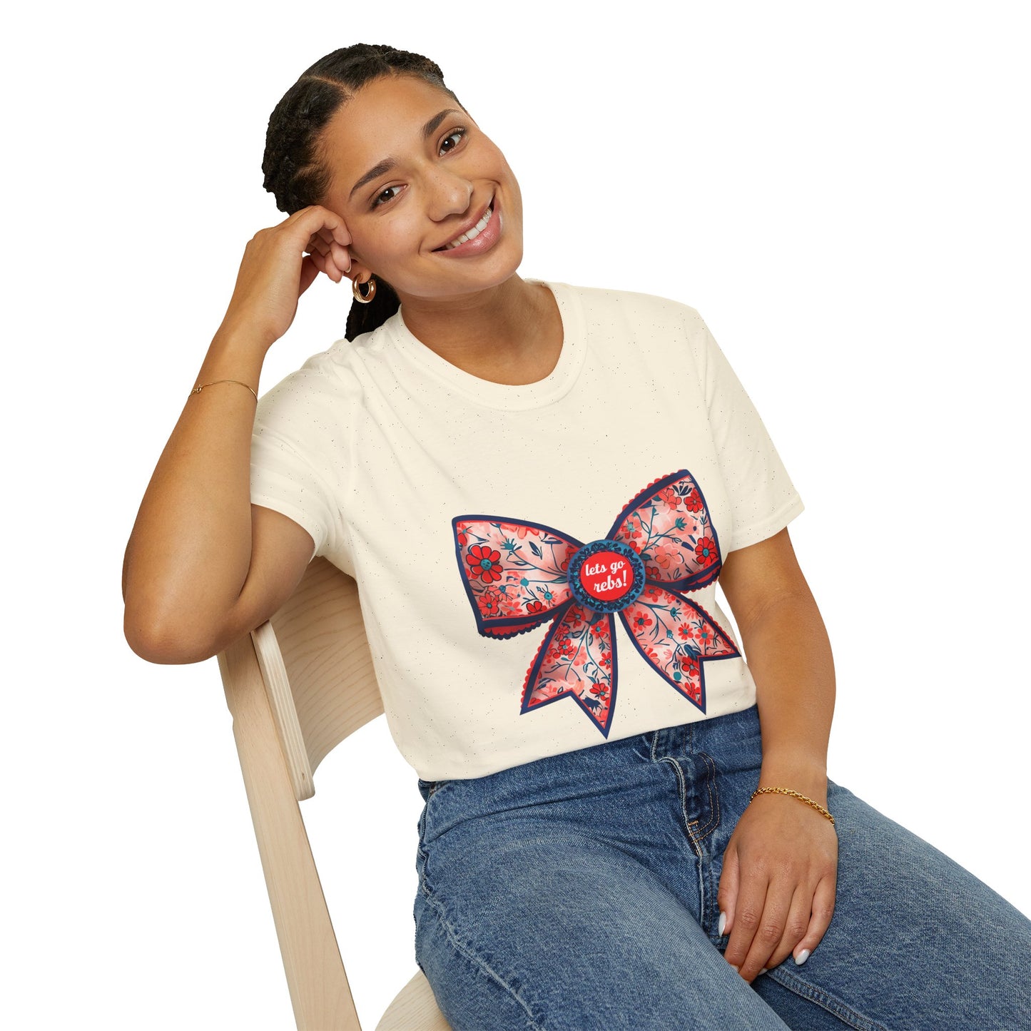 Go rebs coquette bow, Floral Bow T-Shirt | Gift for Her, Casual Wear, Birthday Party, Spring Fashion, Cute Graphic Tee