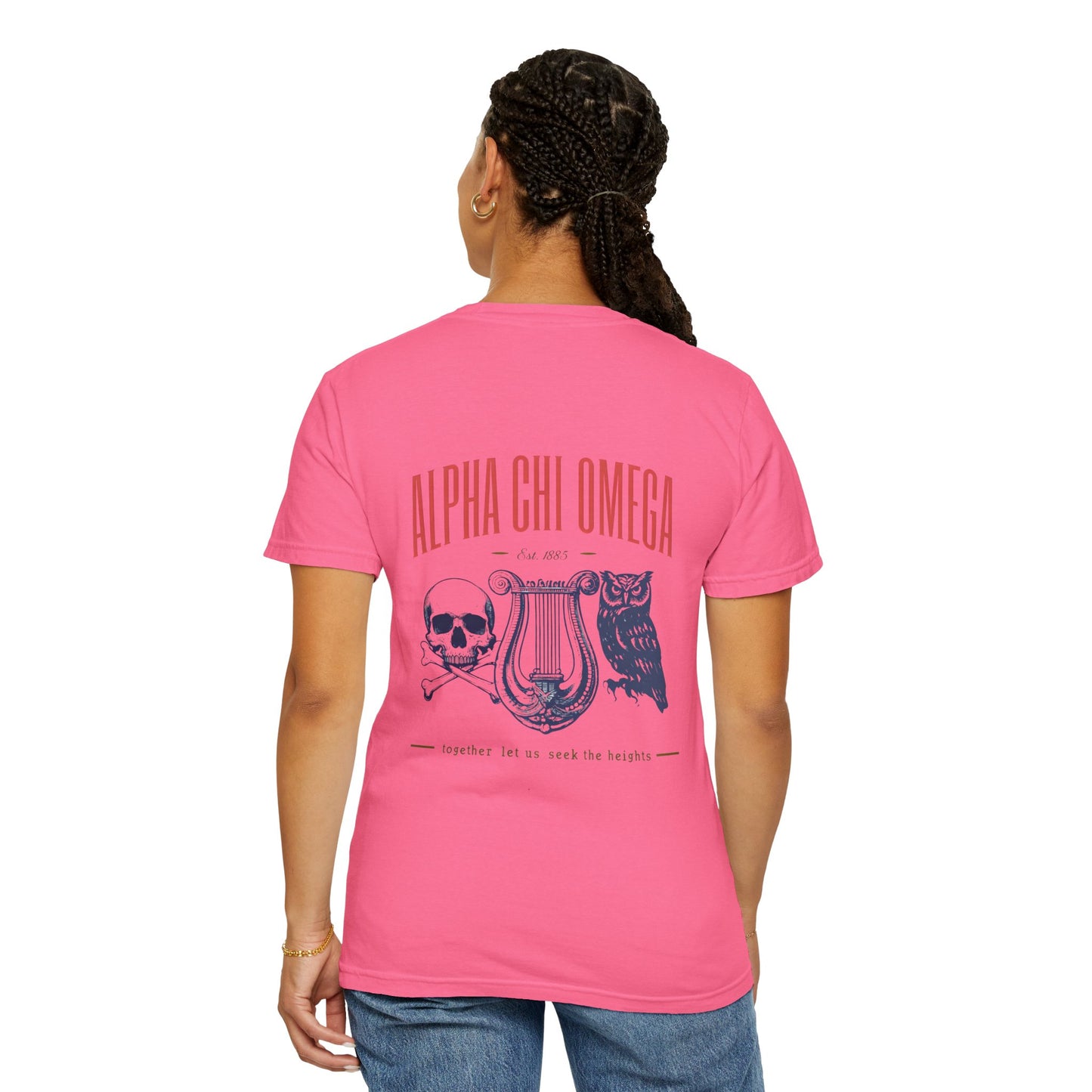 Alpha Chi Omega Garment-Dyed T-shirt, Unisex College Apparel, Sorority Shirt, Graduation Gift, Vintage Style Tee