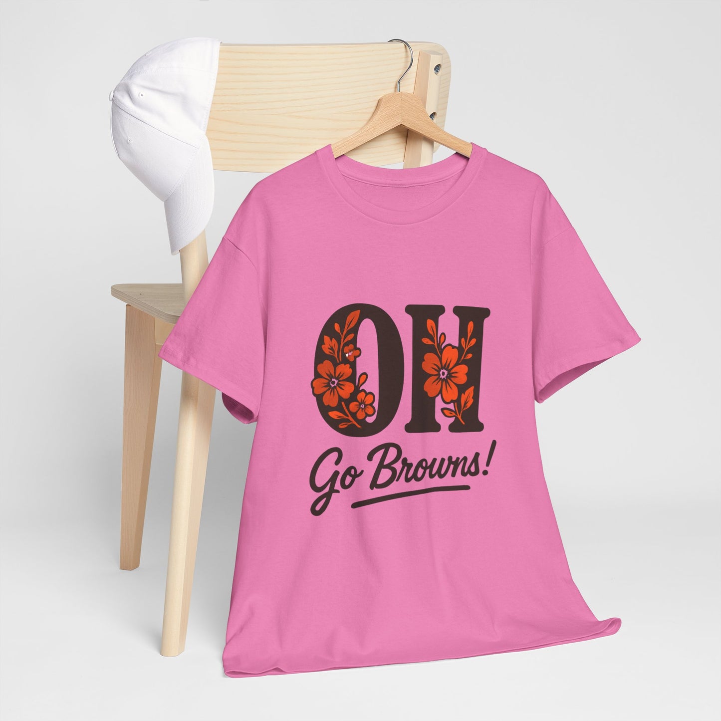 OH Go Browns Floral Unisex Tee, Fan Apparel, Game Day Shirt, Casual Wear, Gift for Sports Lovers