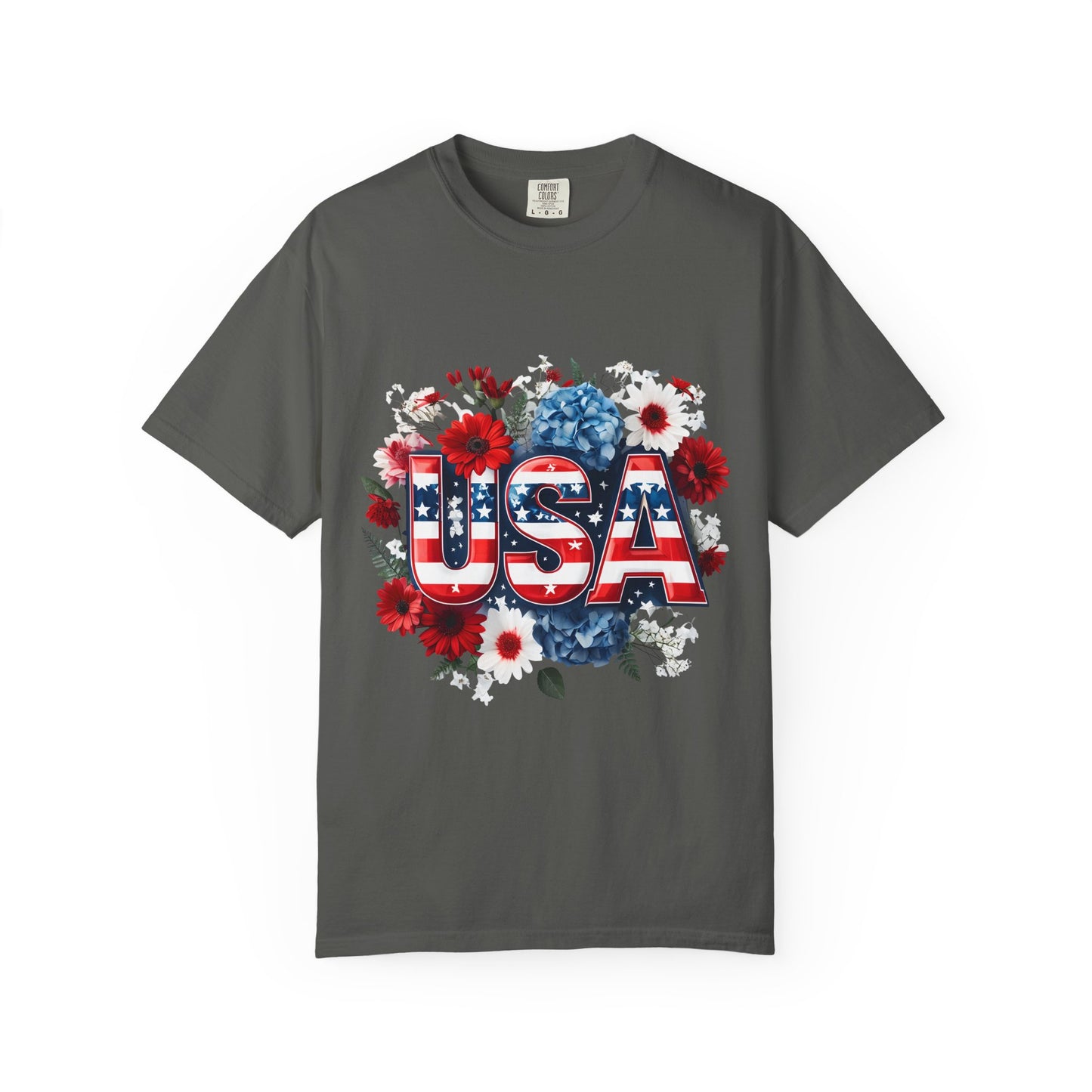 Patriotic Floral USA T-Shirt