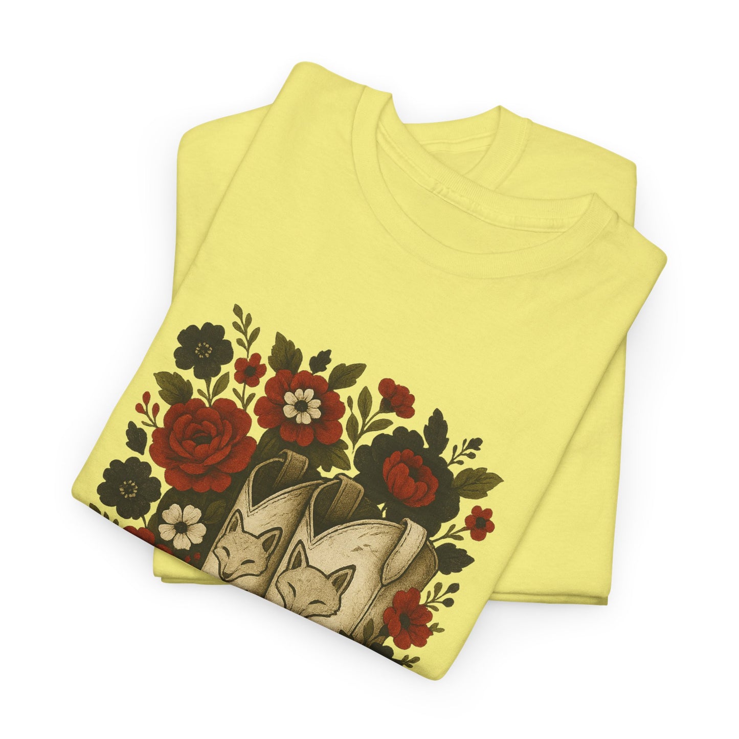 AR State Red Wolves Vintage Floral Cowboy Boots Tee