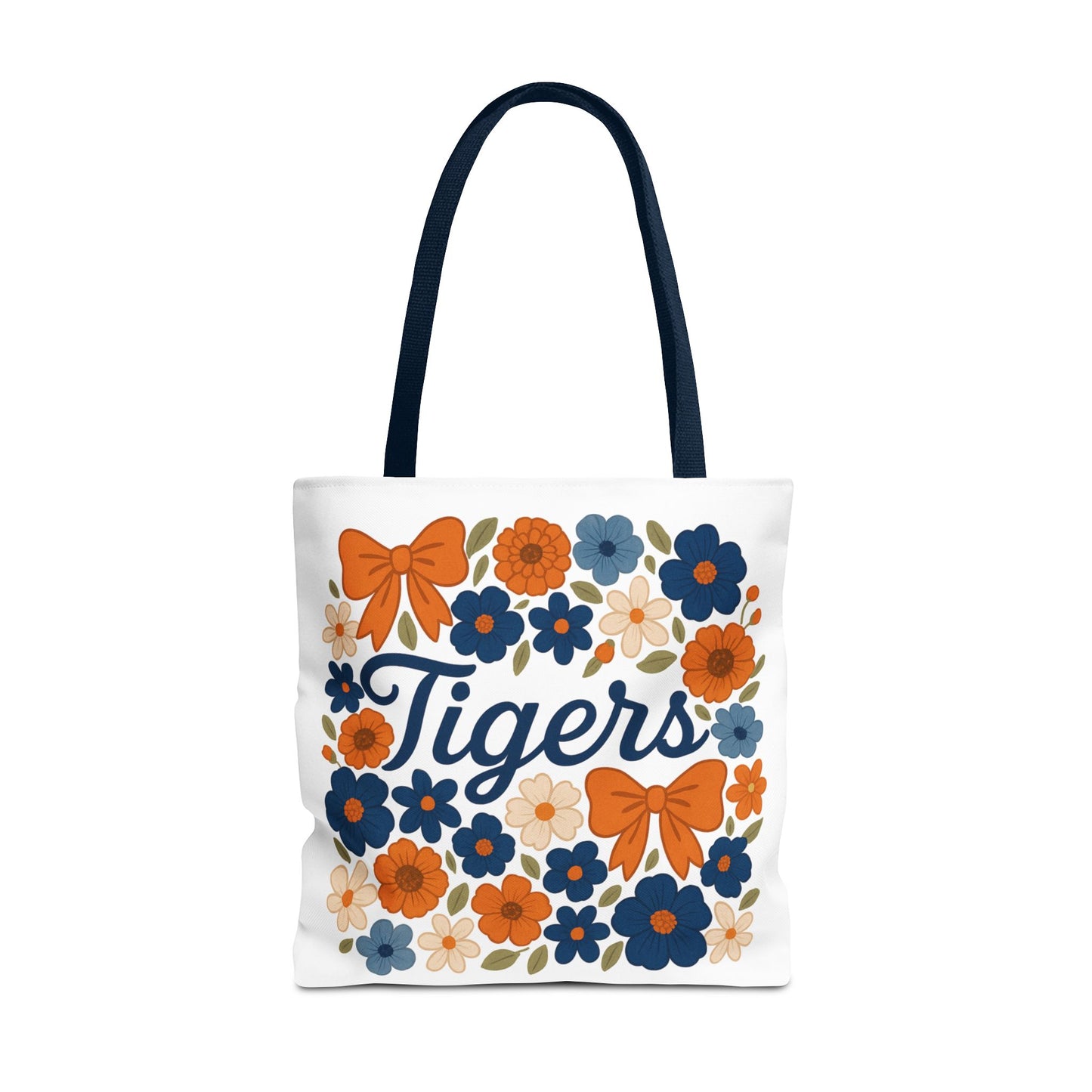 Floral Tiger Tote Bag, Cute Shopping Bag, Reusable Grocery Tote, Gift for Students, Eco-friendly Handbag, Graduation Gift, Alumni Gift