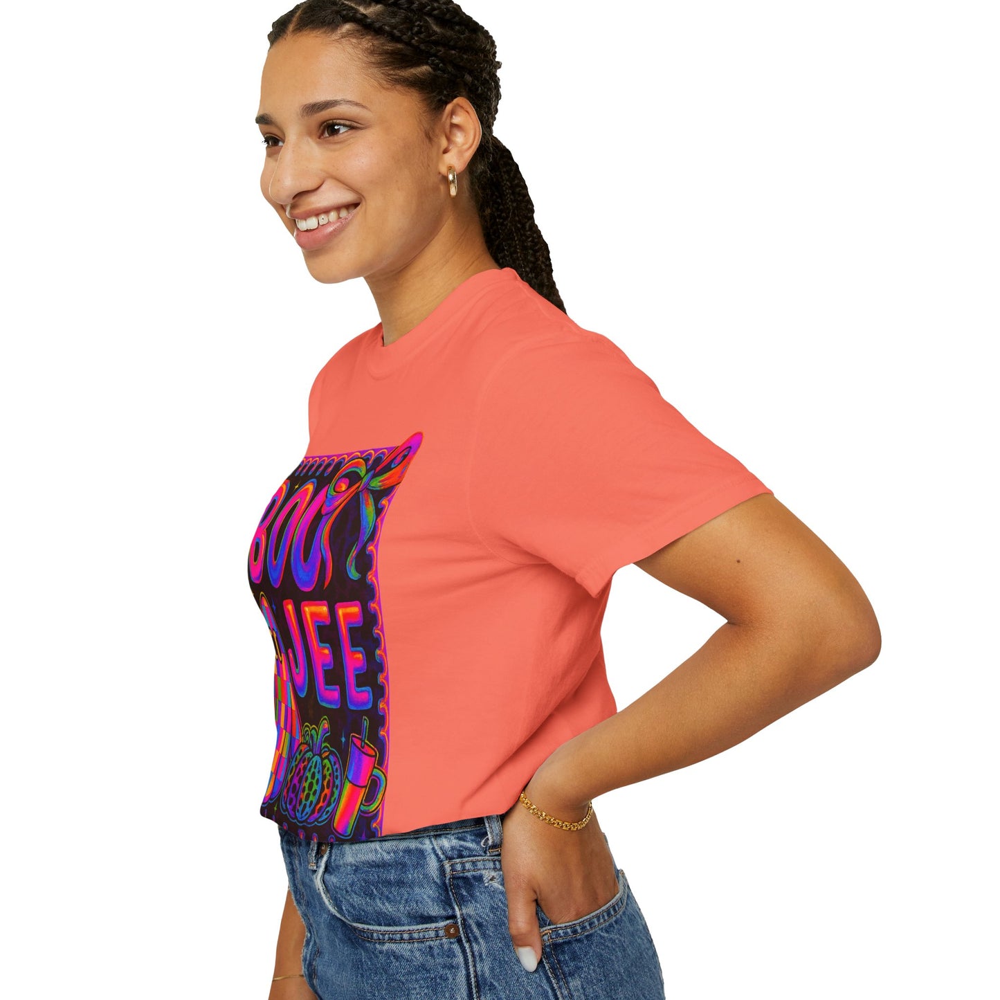 BOOJee Retro Comfort Colors, Garment-Dyed T-shirt, Colorful Graphic Tee, Unisex Streetwear, Fun Gift, Festival Fashion, Vegan Style